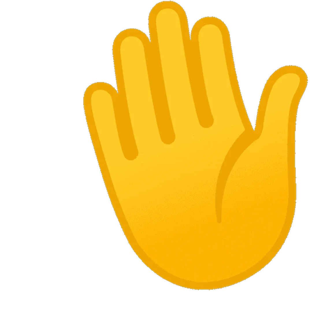 Yellow Waving Hand Emoji Free PNG