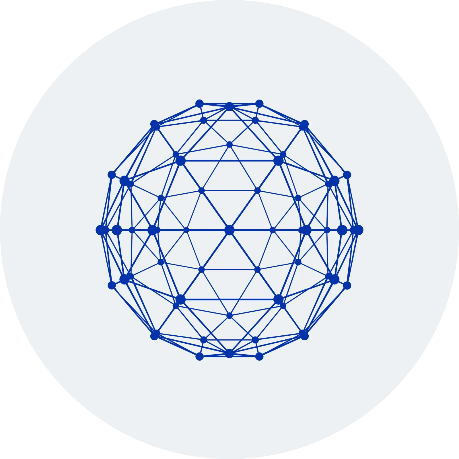 Blue Wireframe Network Sphere Free PNG