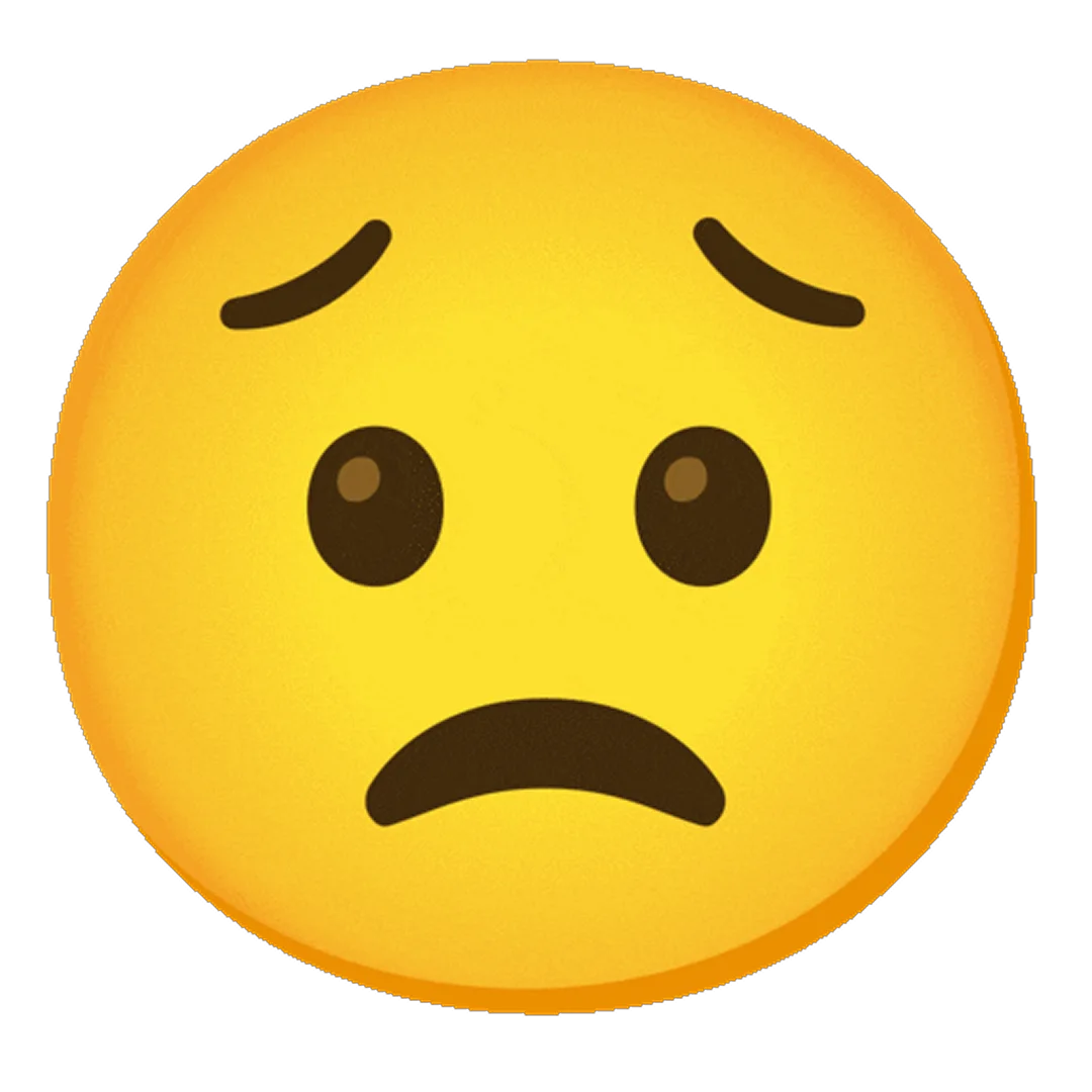 Worried Yellow Emoji Face Free PNG