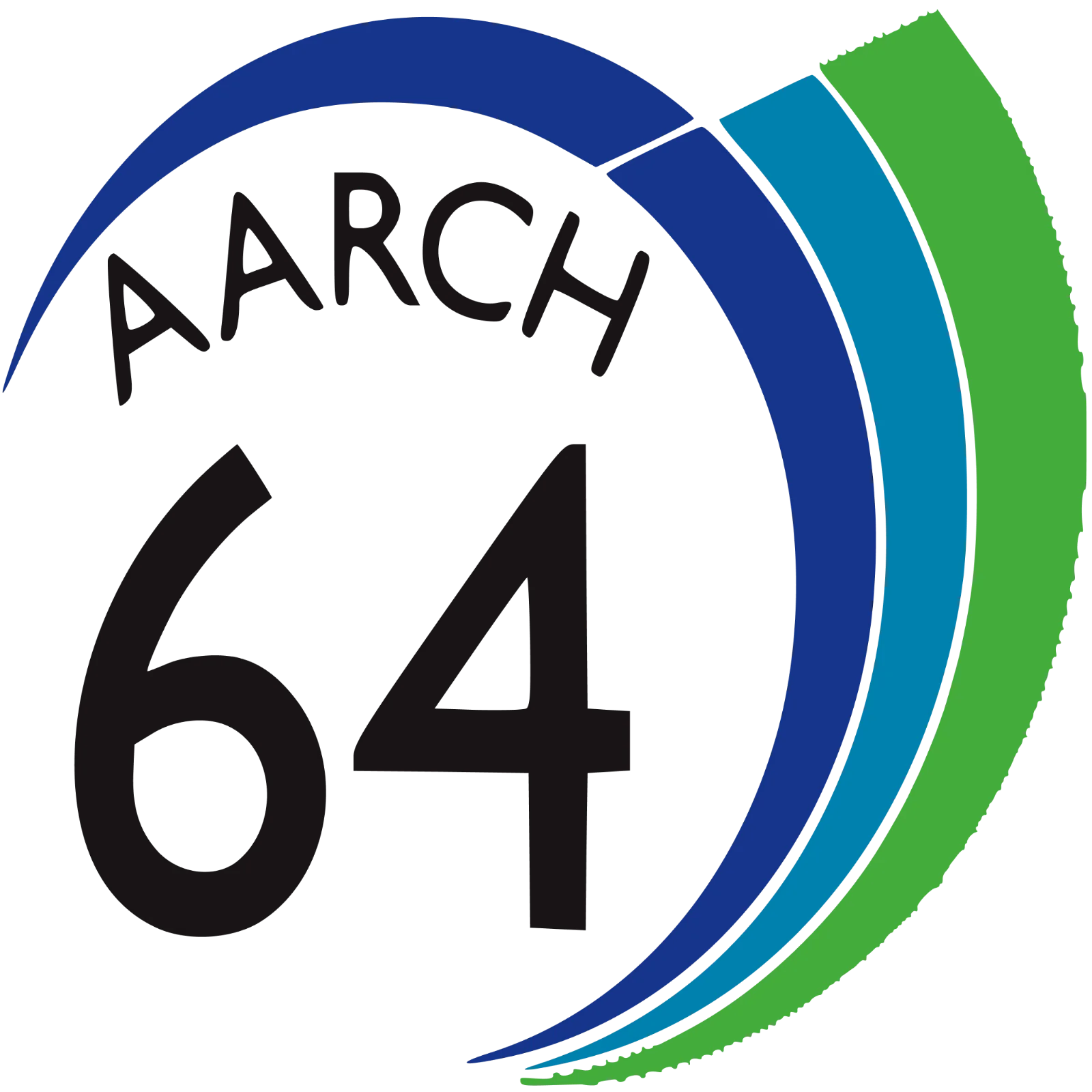 ARCH 64 Circular Emblem with Colorful Arcs Free PNG