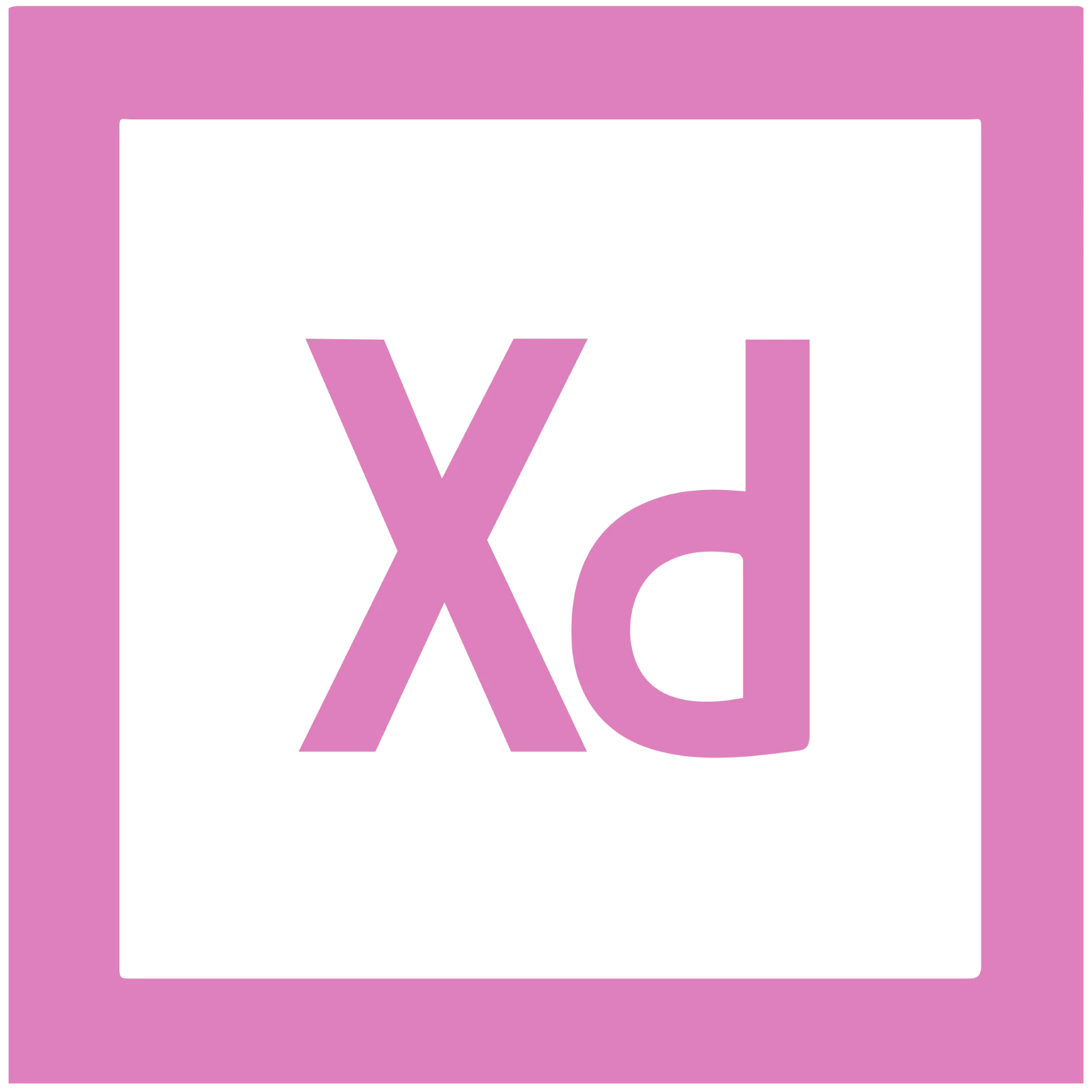 Pink XD Lettering in a Square Frame Free PNG
