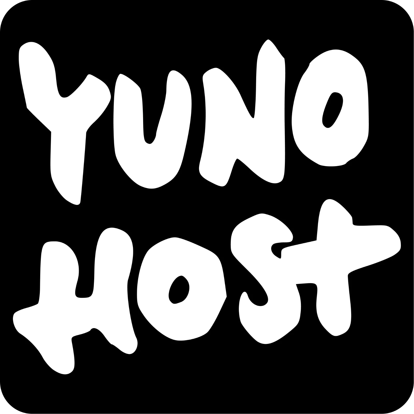 YUNO HOST Playful Bubble Lettering Free PNG