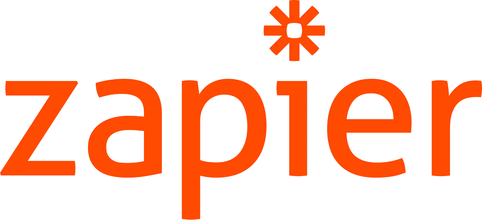 Zapier Orange Wordmark and Asterisk Logo Free PNG