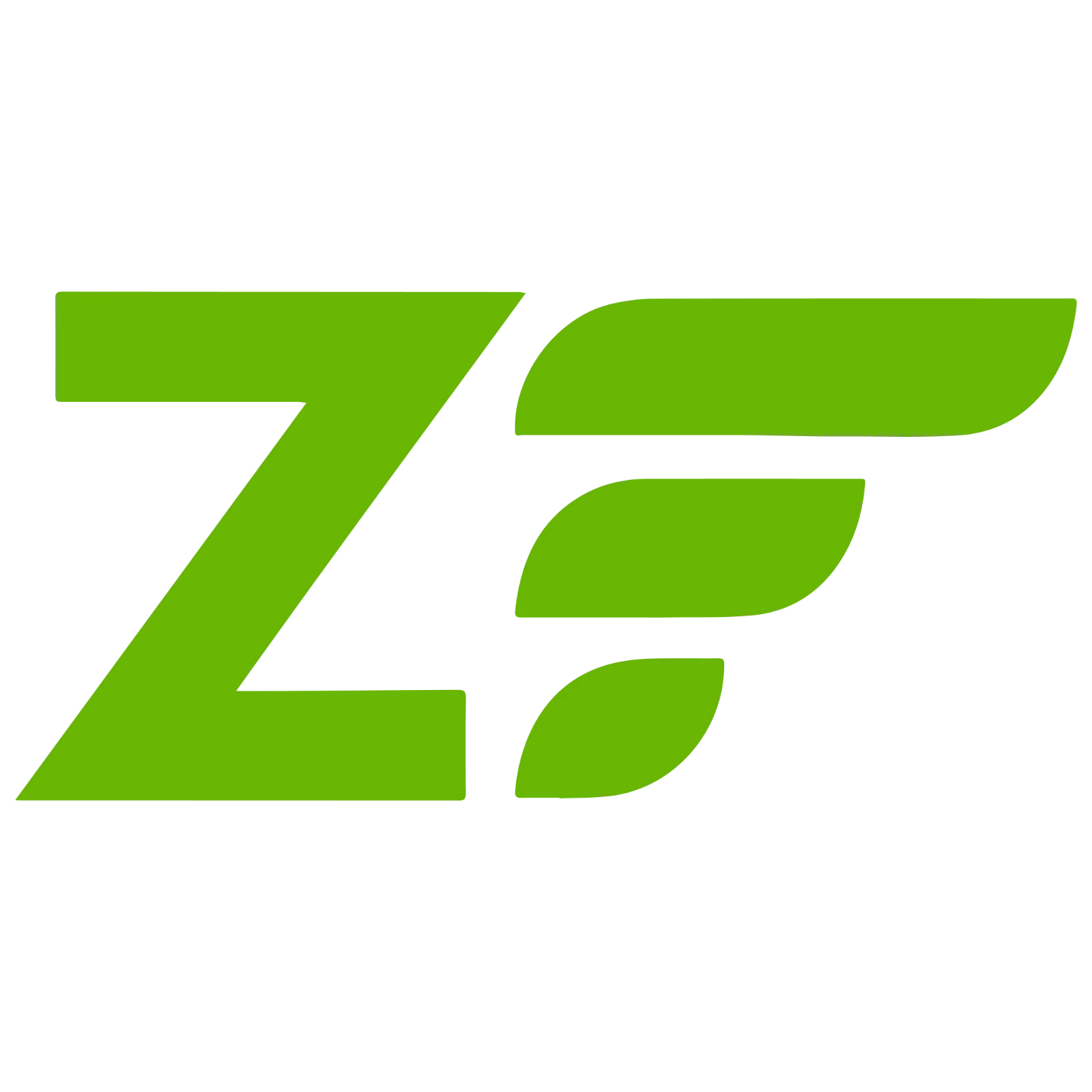Green Geometric Z Emblem with Tapered Bars Free PNG