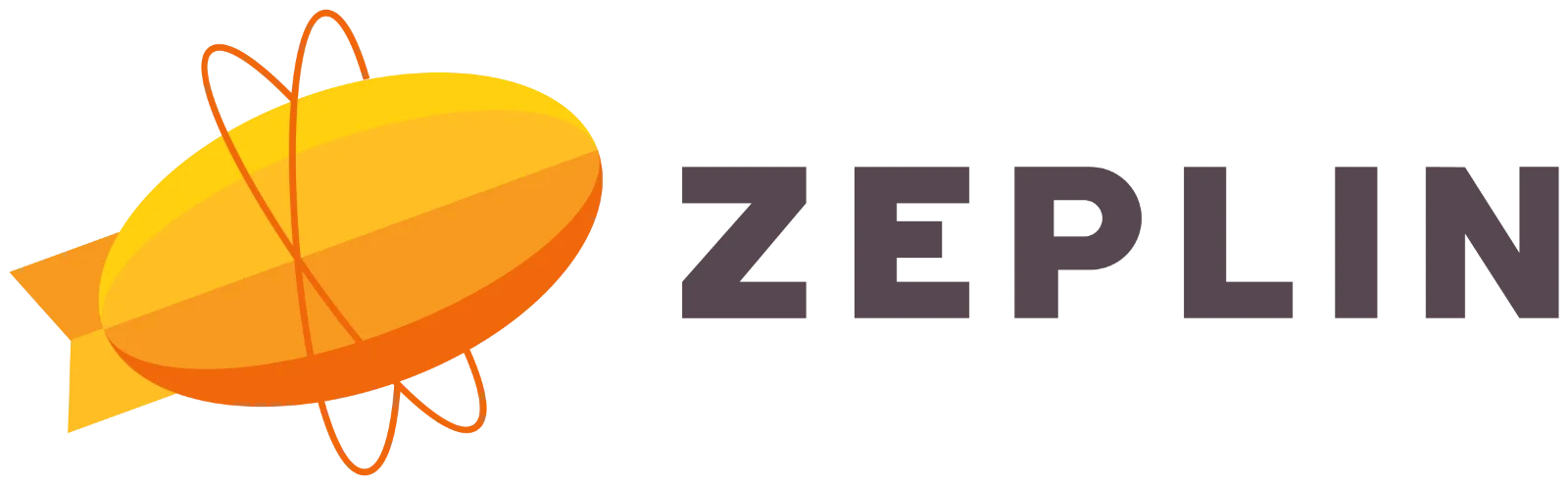 Zeplin Wordmark and Orange Airship Icon | Free PNG