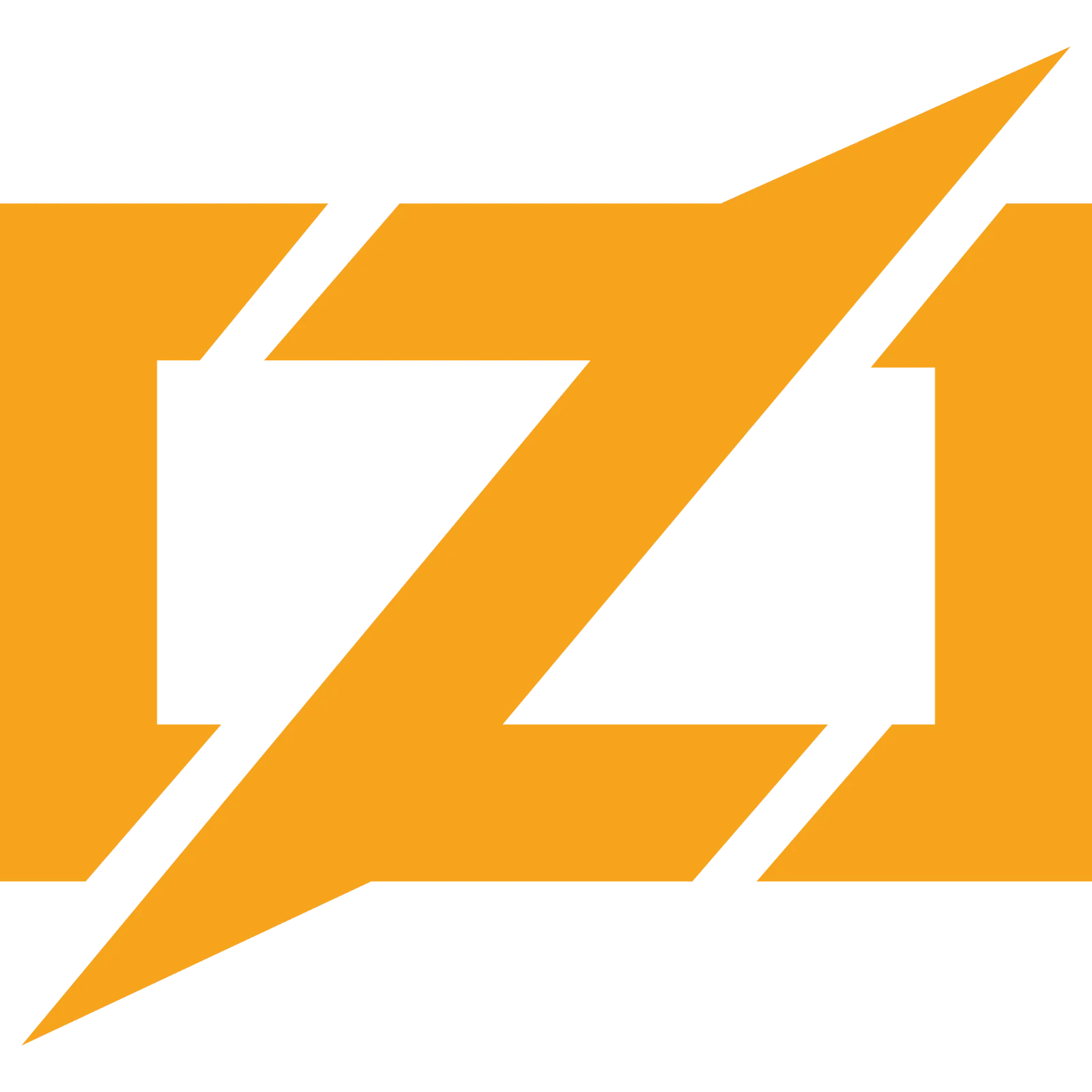 Orange Geometric Lightning Bolt Free PNG