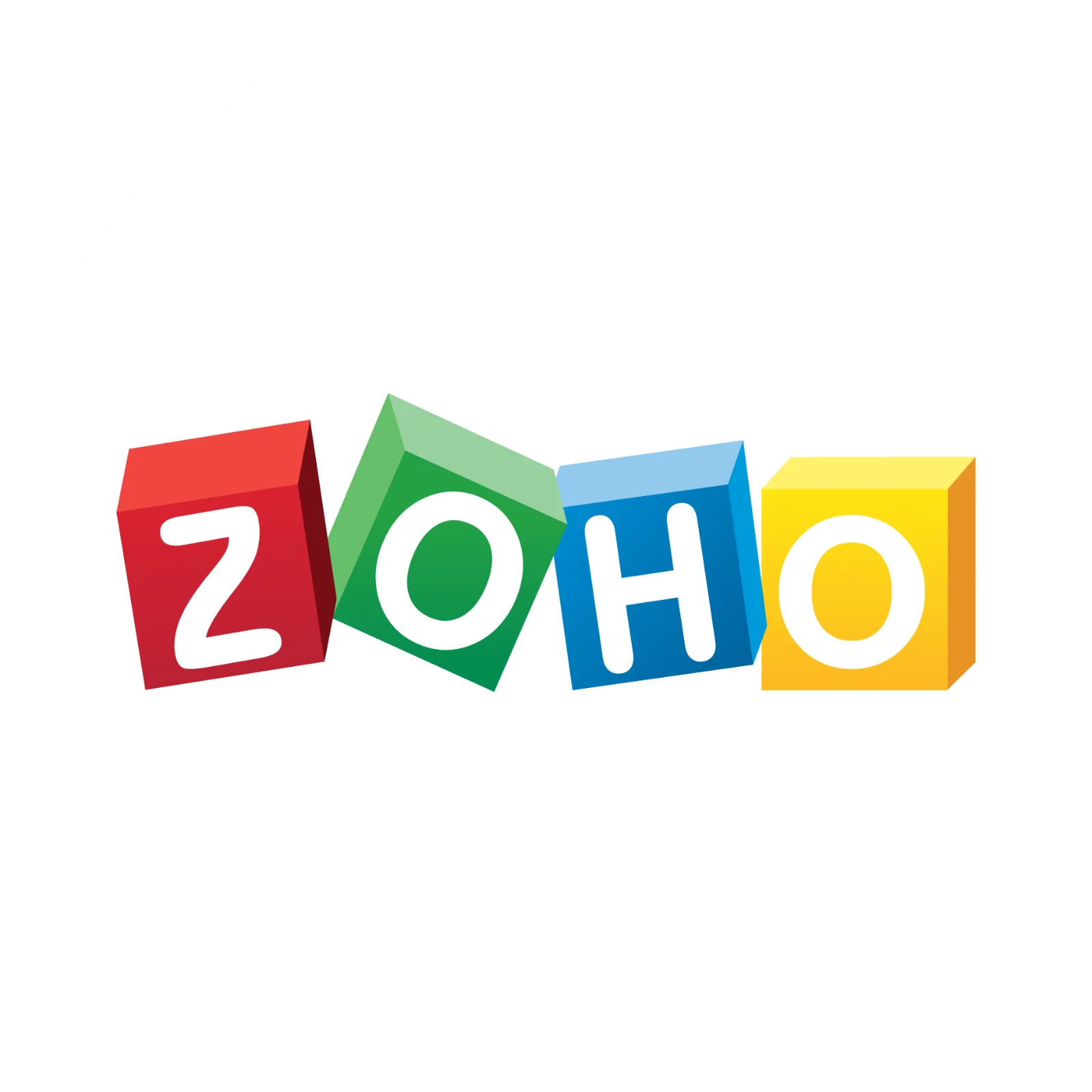 Colorful ZOHO Letter Blocks on White Circle Free PNG