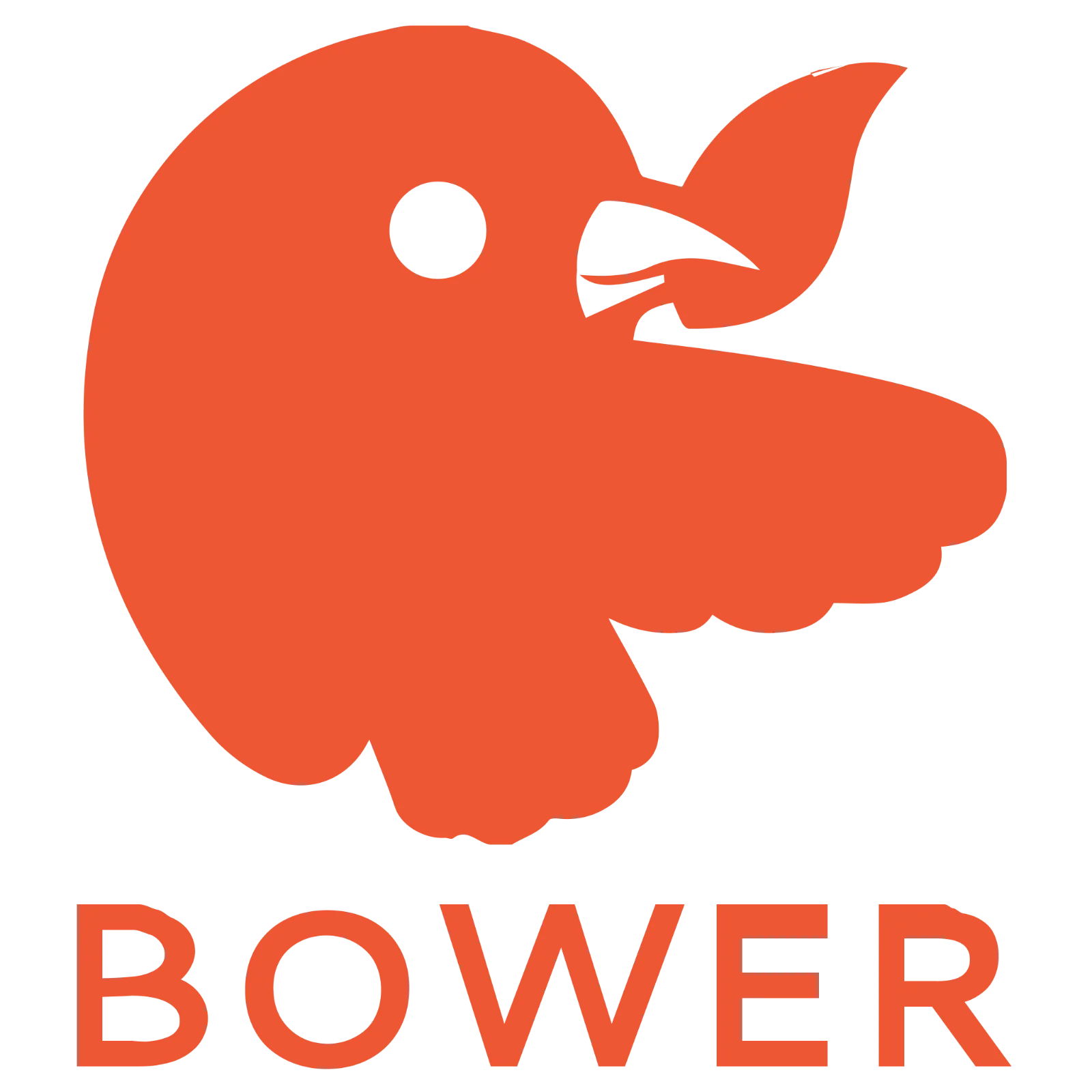Orange Beaver Mascot and BOWER Text Free PNG