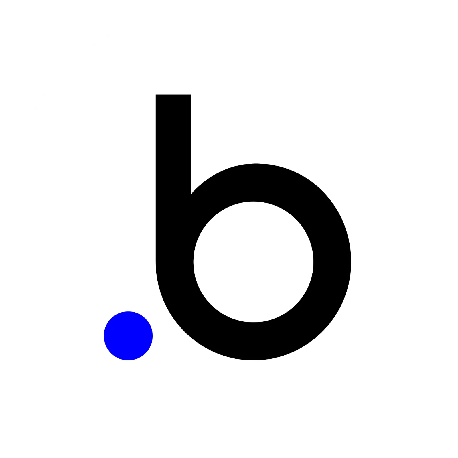 Bold Lowercase B and Blue Dot Icon Free PNG