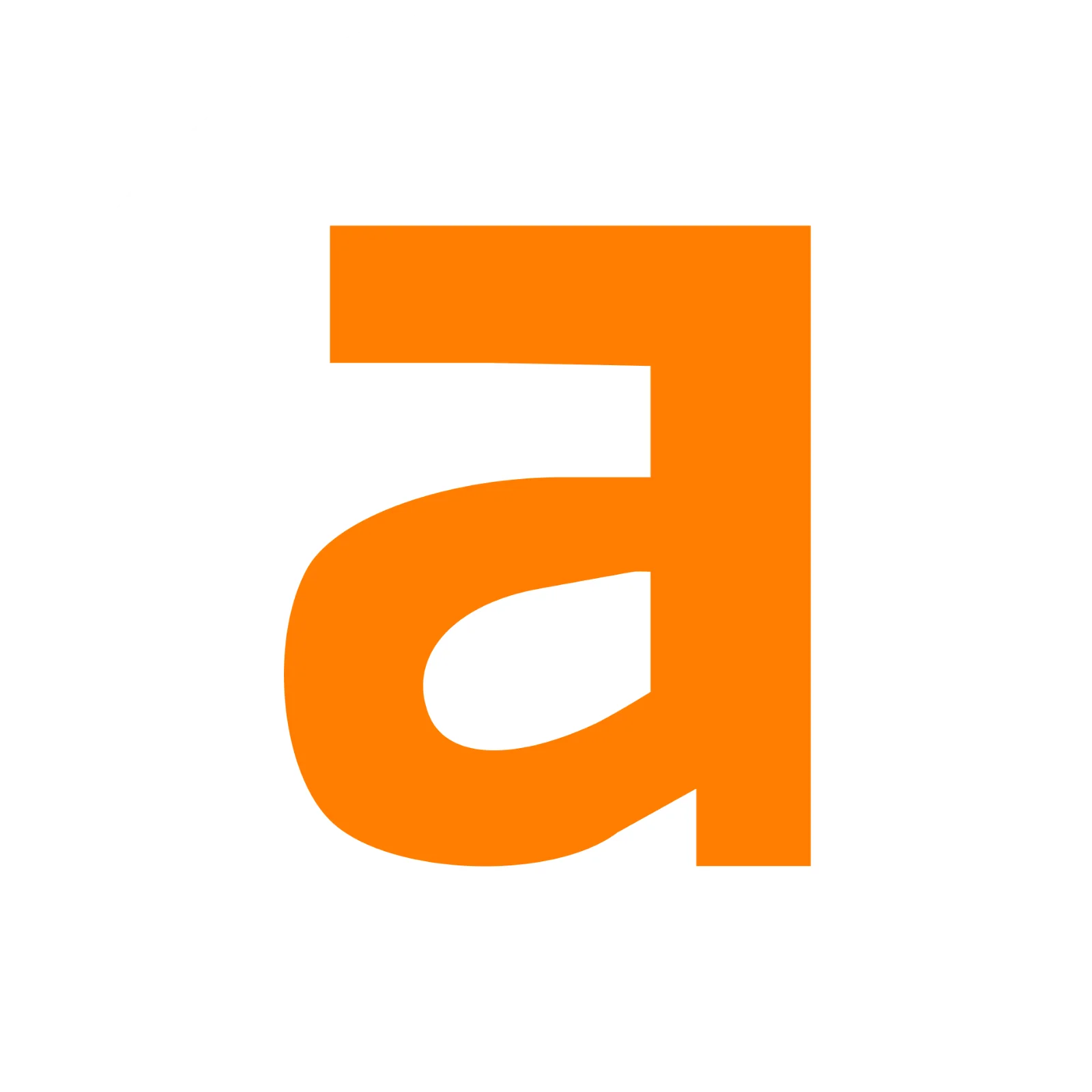 Orange Lowercase A in a White Circle Free PNG