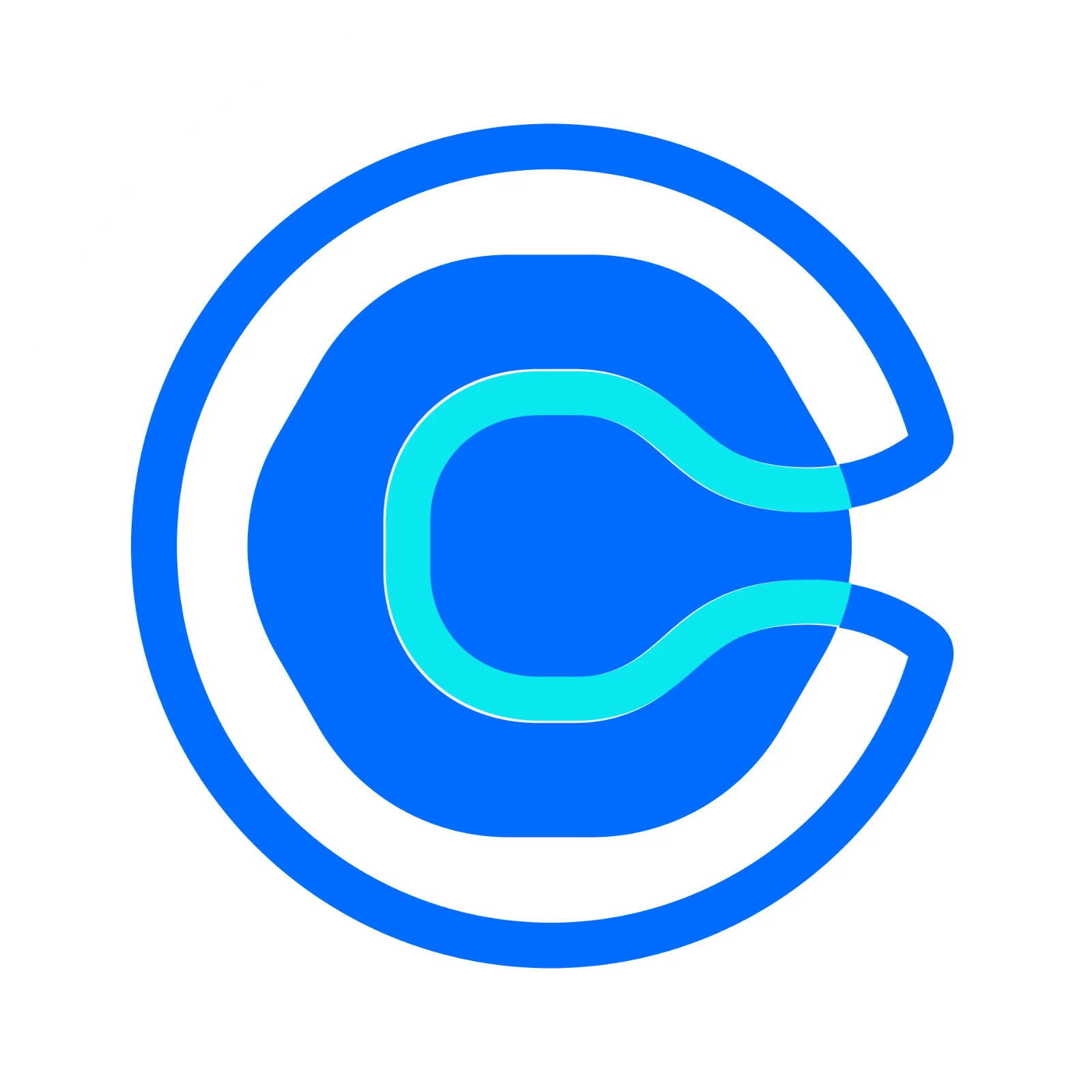 Abstract Blue and Turquoise Circular Emblem Free PNG