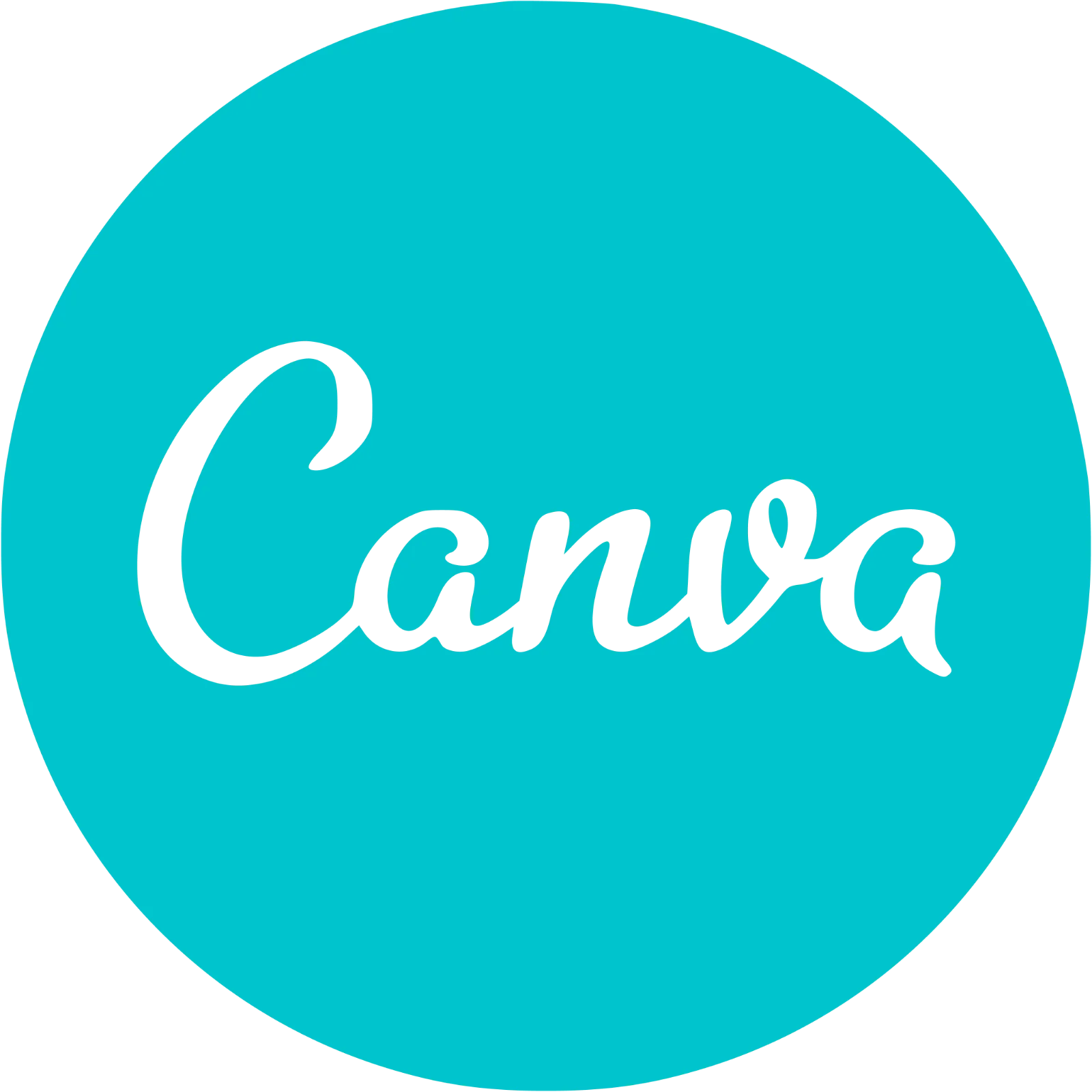 Cute Script Lettering in a Turquoise Circle Free PNG