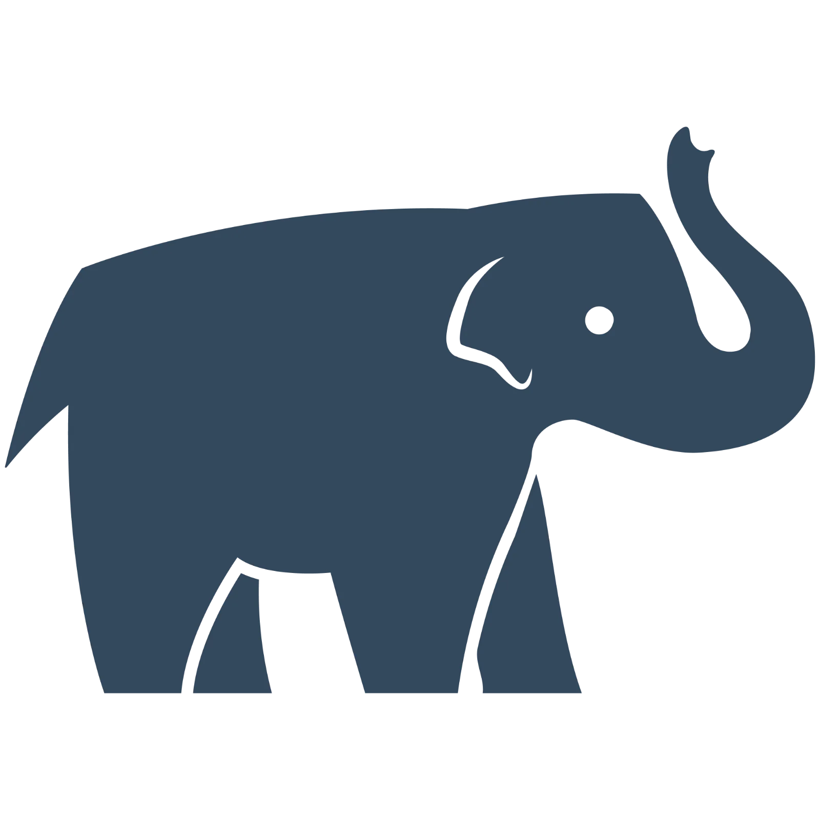 Raised-Trunk Elephant Silhouette Free PNG