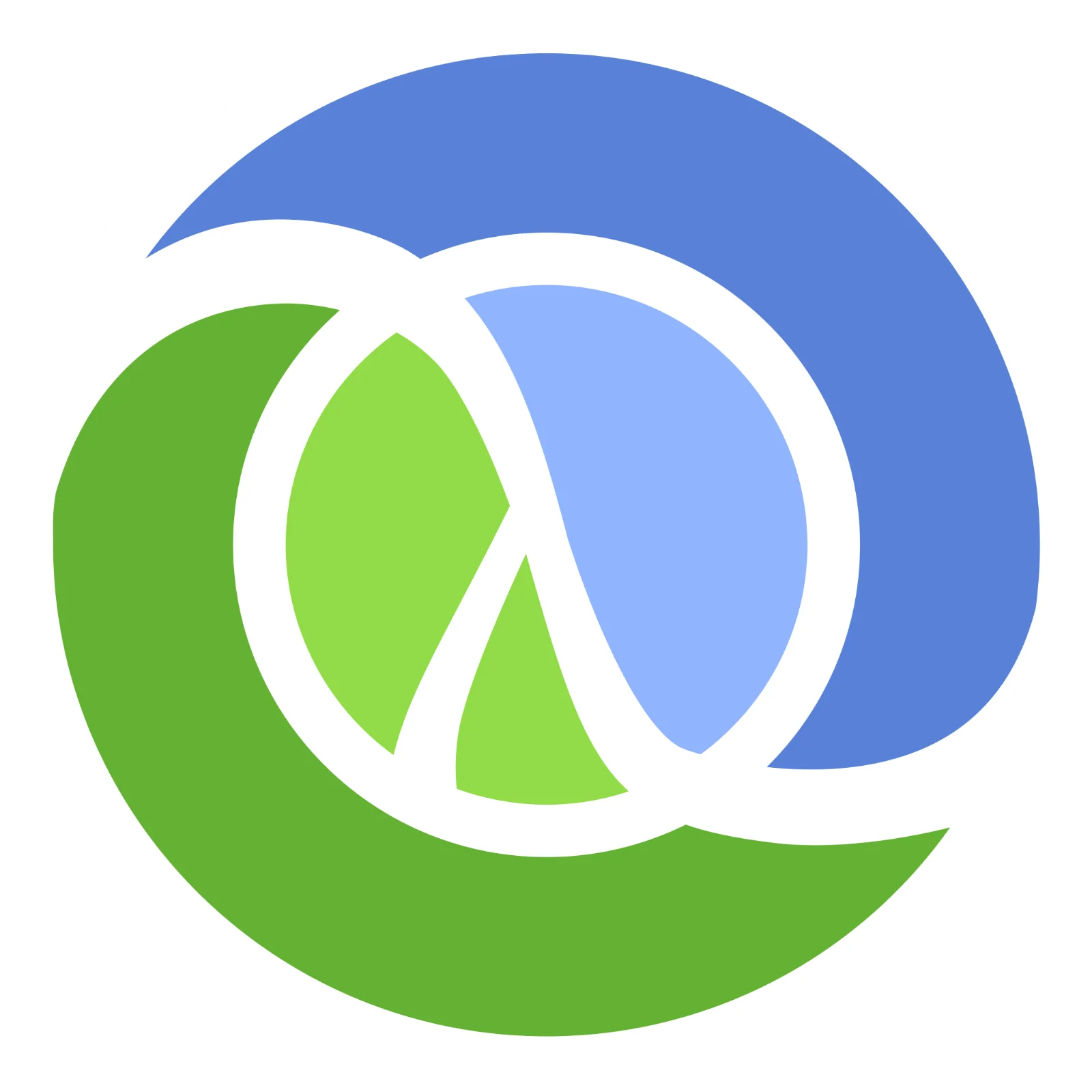 Blue and Green Abstract Circular Emblem Free PNG