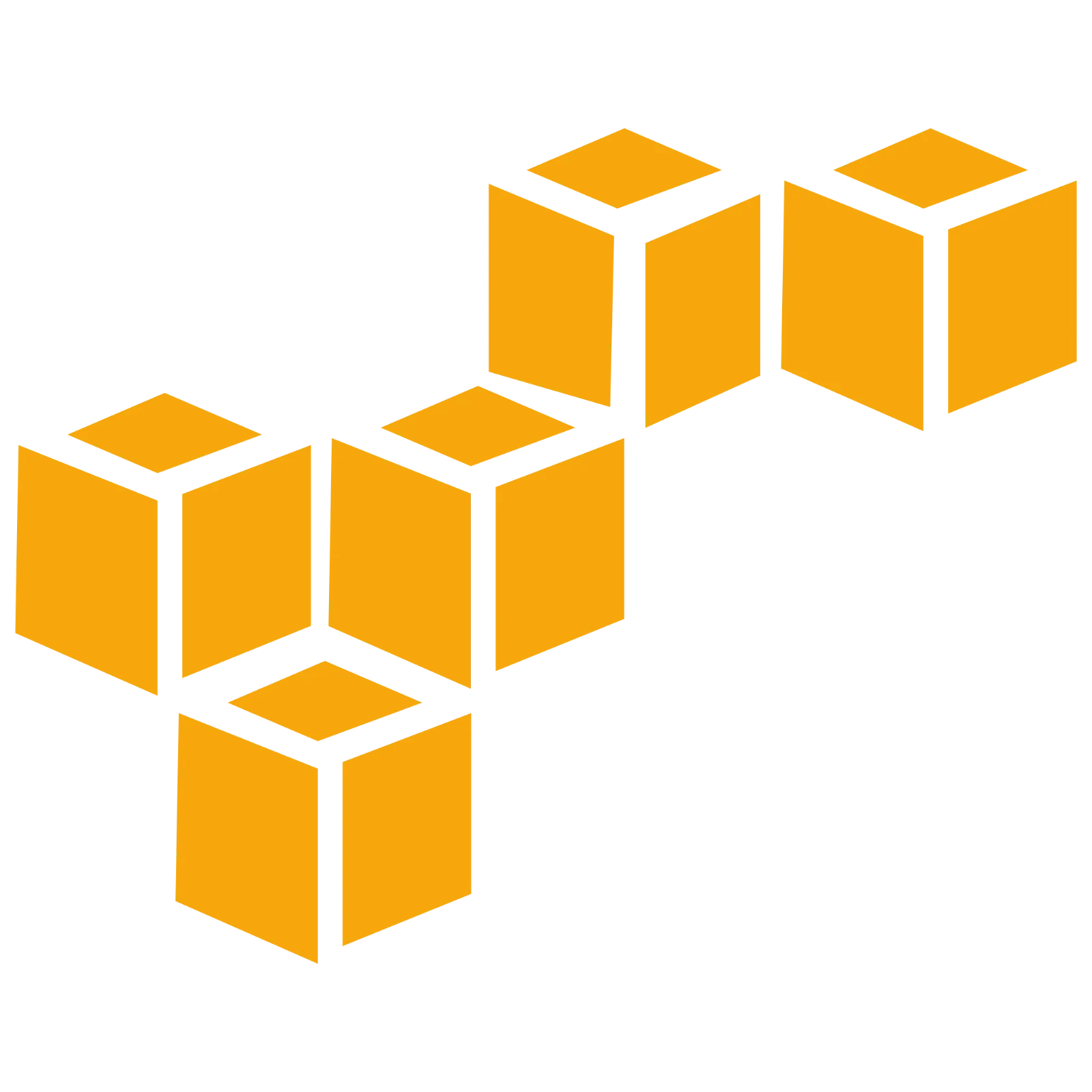 Five Orange Isometric Cubes on a Black Background Free PNG