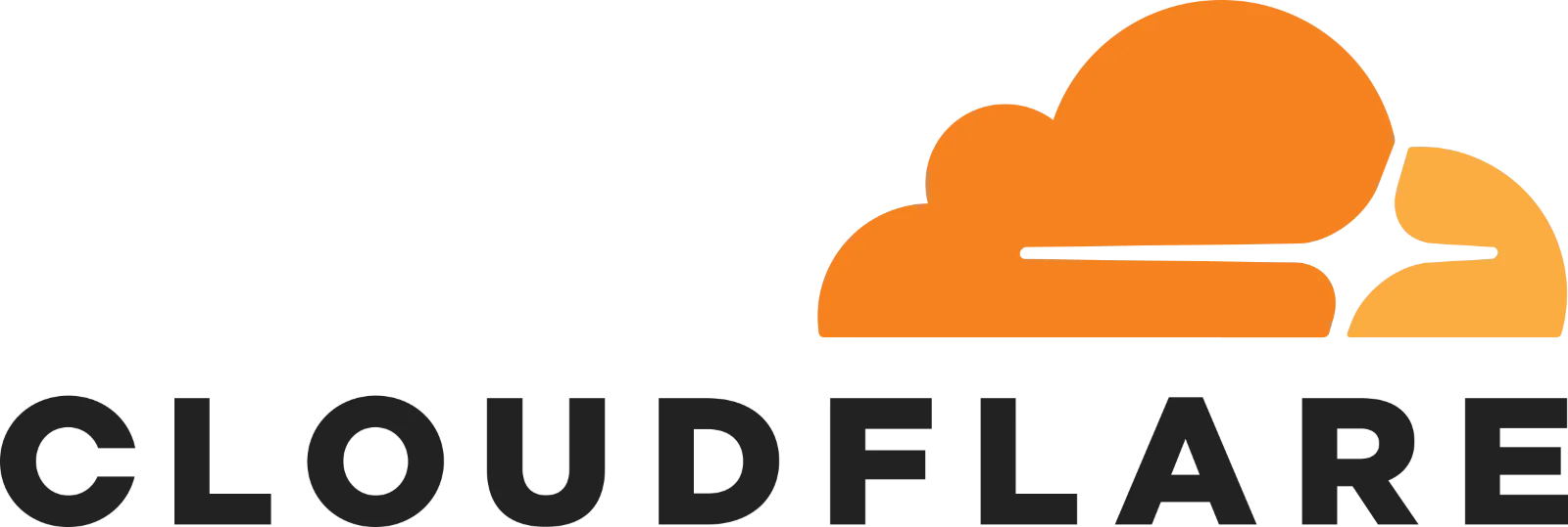 Cloudflare Logo with Orange and Yellow Cloud Symbol – Free PNG