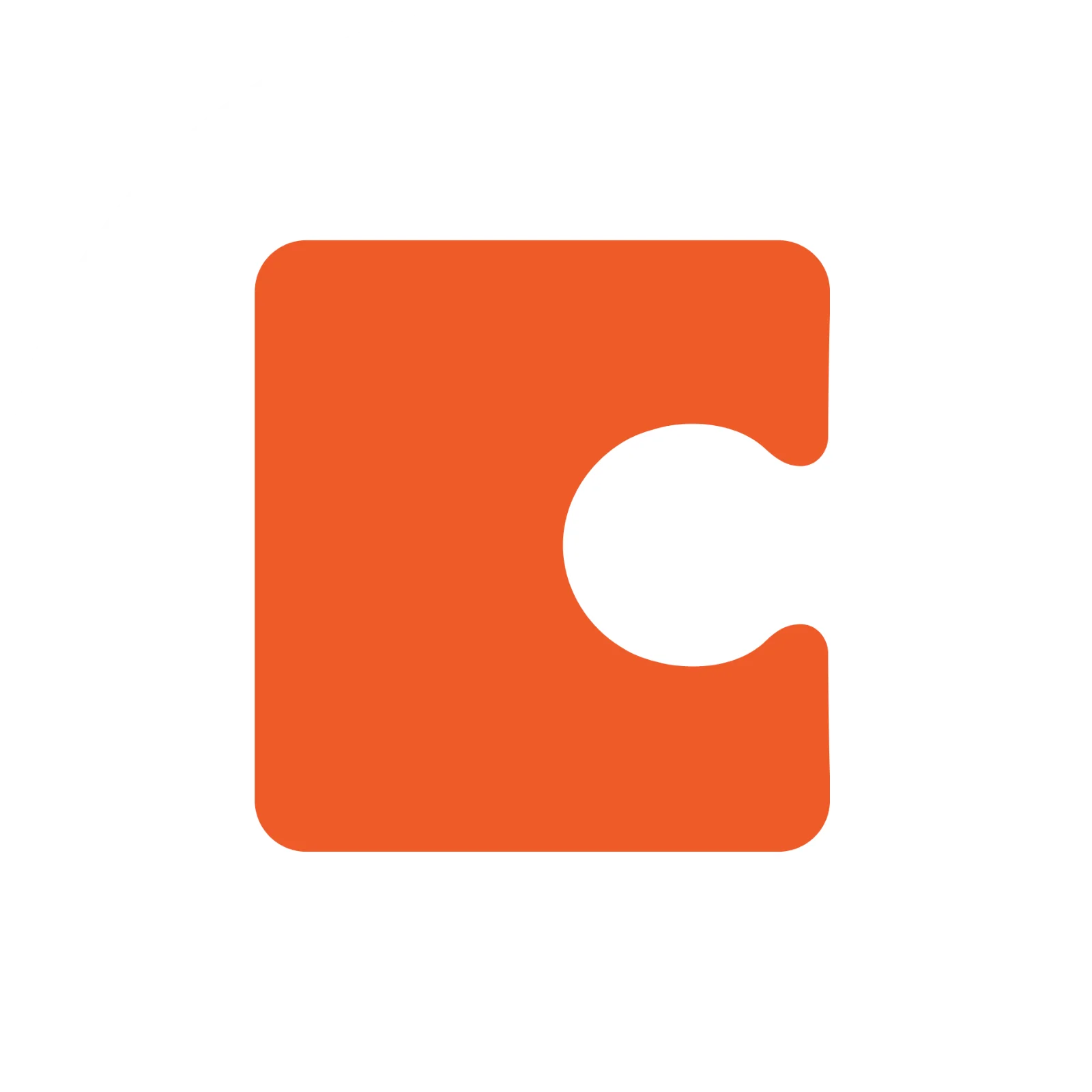 Orange Rounded Tile with Circular Notch - Free PNG