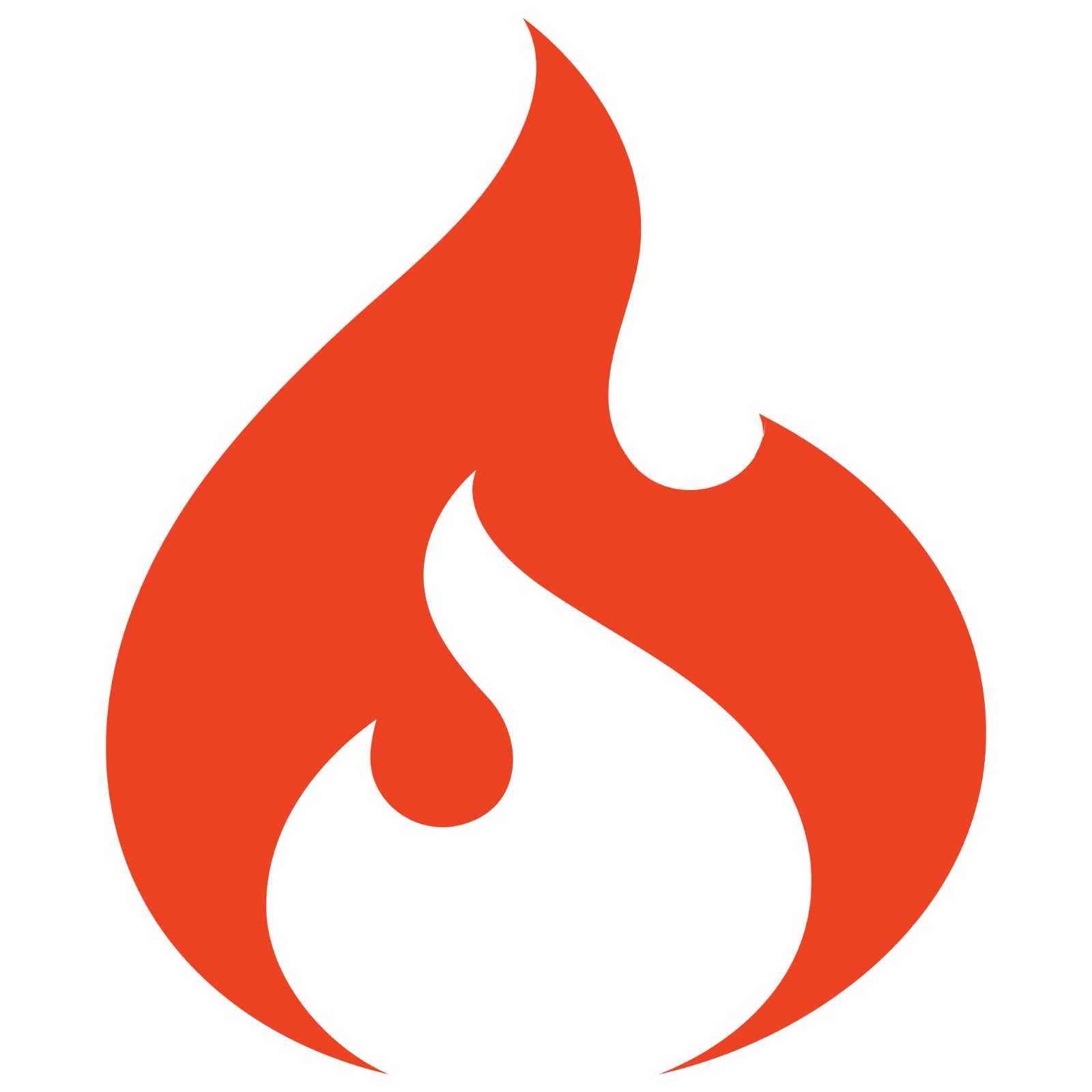 Stylized Red-Orange Flame Icon Free PNG
