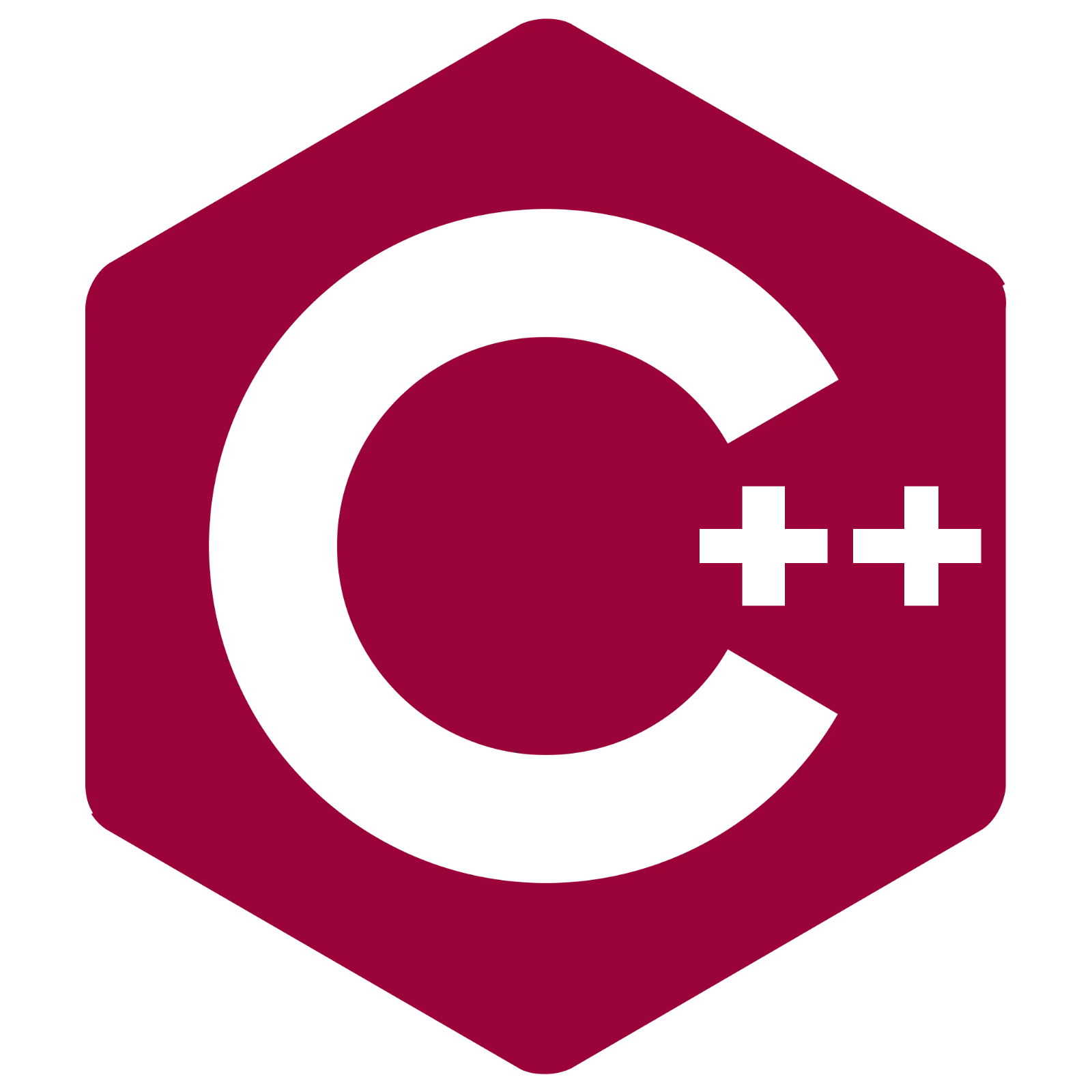 Red C++ Programming Symbol in a Hexagonal Emblem Free PNG