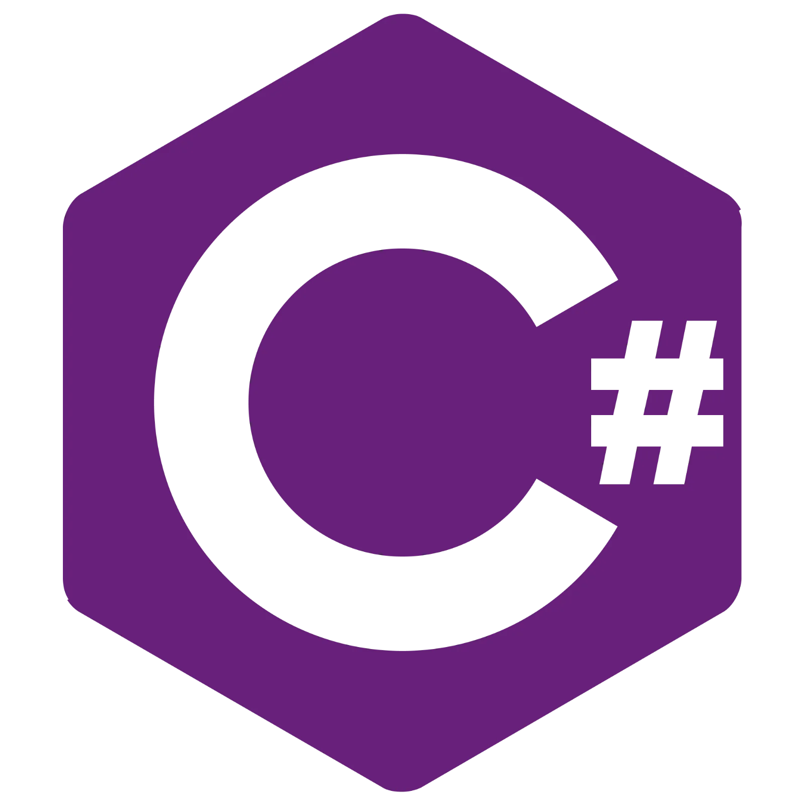 Purple Hexagonal C# Programming Symbol Free PNG