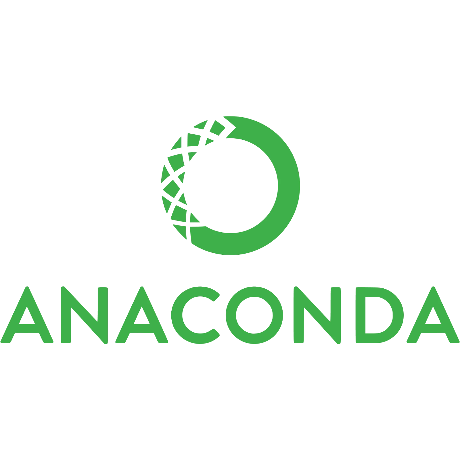 Anaconda Green Wordmark and Fragmented Circular Emblem Free PNG