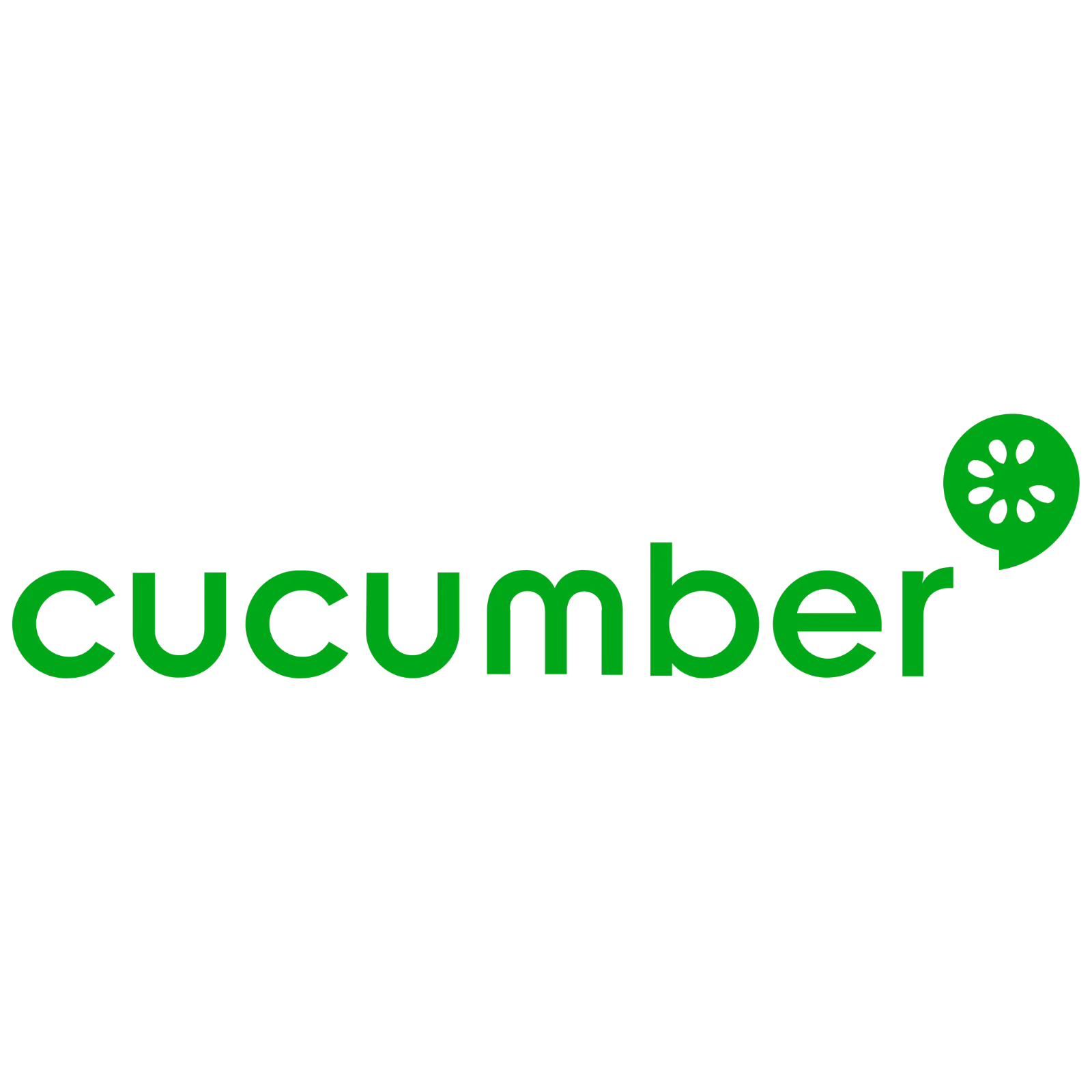 Green Cucumber Wordmark with Slice Icon Free PNG