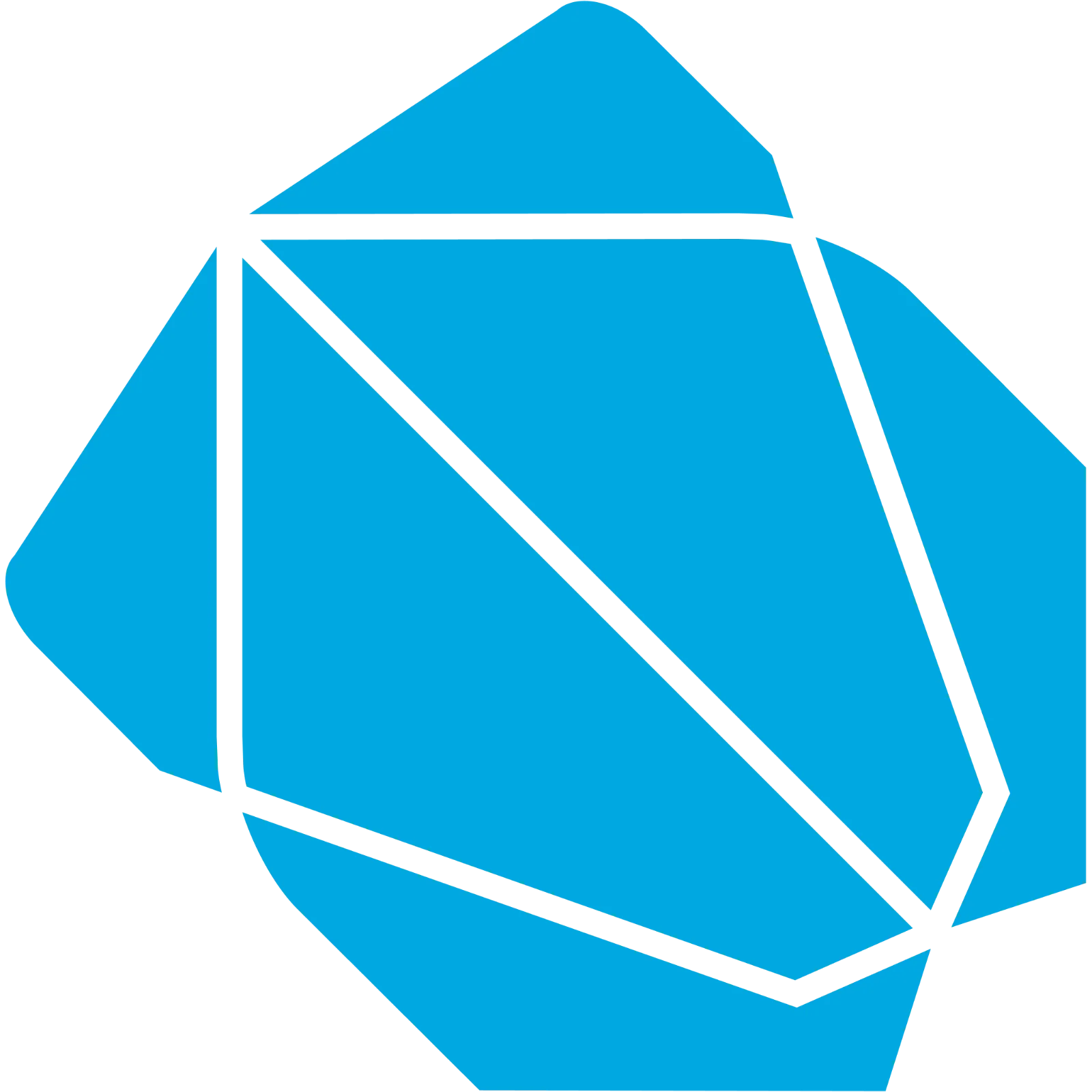 Free PNG of a Blue Faceted Geometric Shape