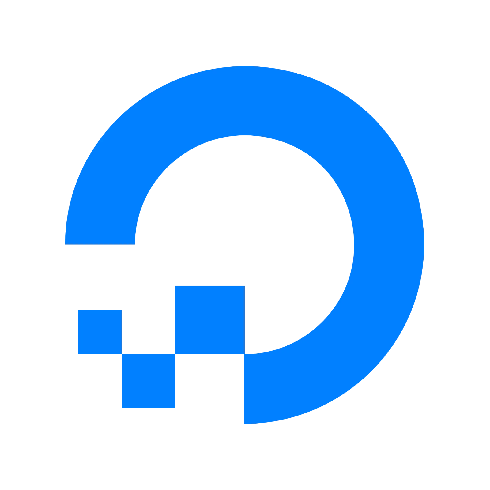 Blue Geometric Ring Symbol on Black Background Free PNG