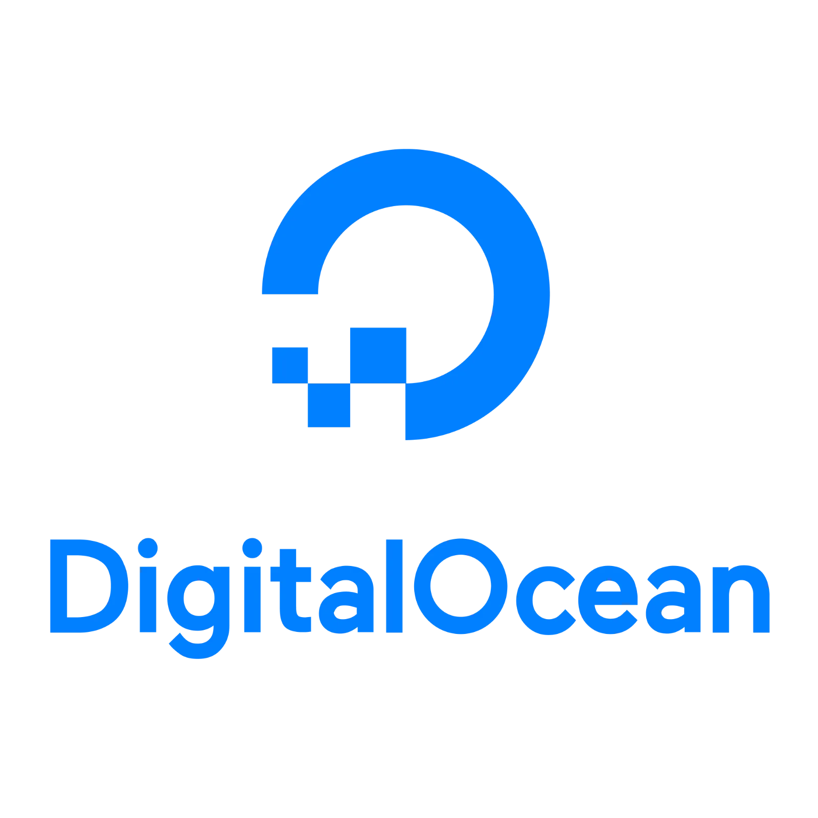 DigitalOcean Blue Logo on Black Background Free PNG