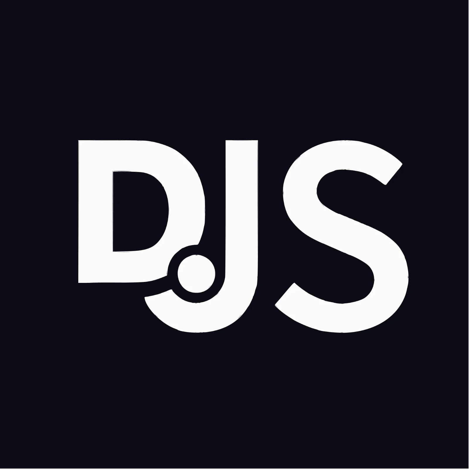 Bold White DJS Lettering Free PNG