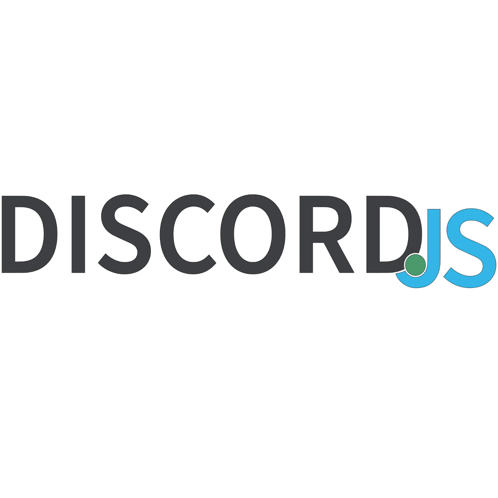 Discord.js Wordmark in Gray and Cyan Free PNG