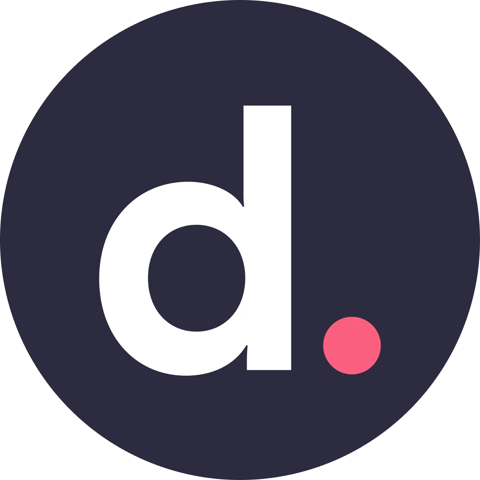 Minimal Lowercase d and Pink Period Icon Free PNG