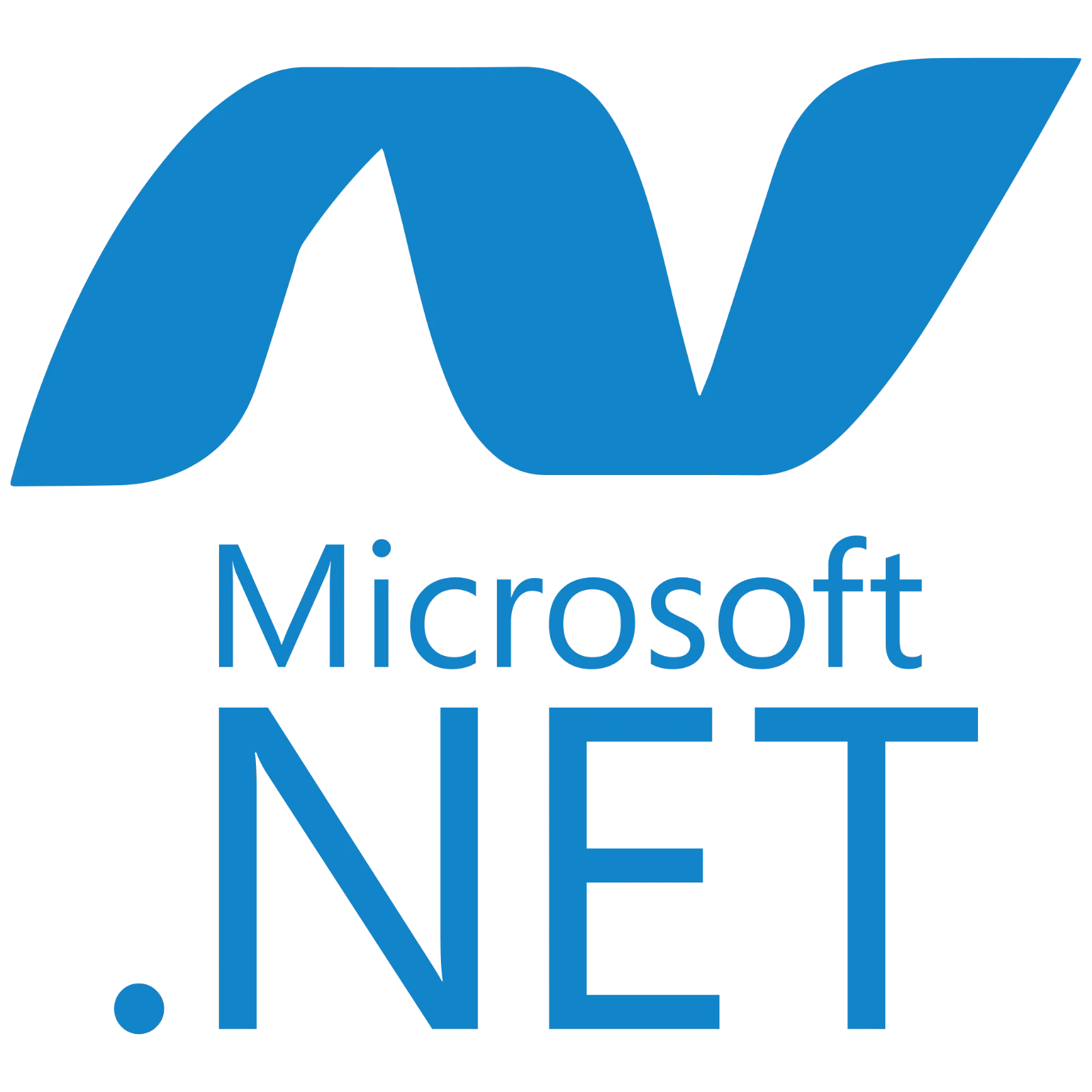 Microsoft .NET Blue Logo on Dark Background Free PNG