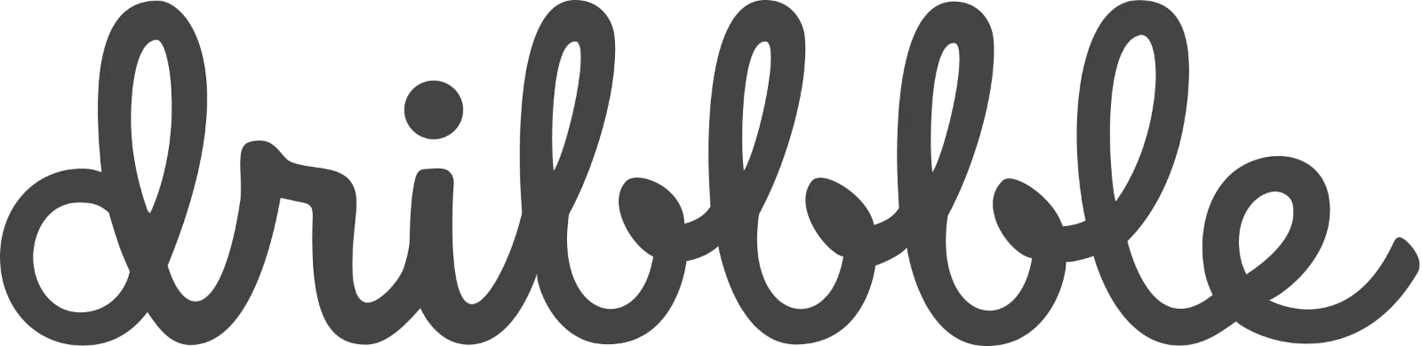 Gray Handwritten “Dribble” Script Lettering Free PNG