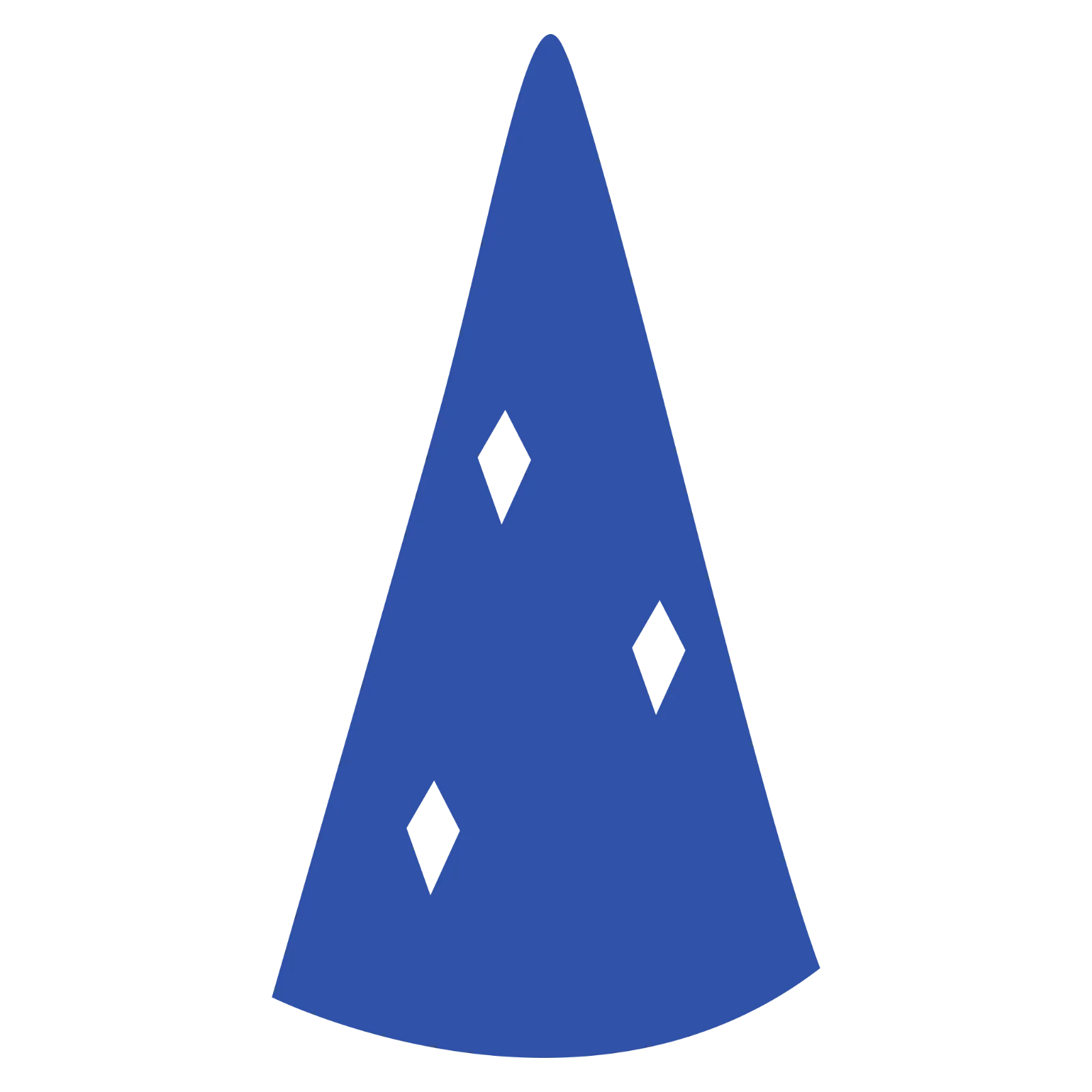 Blue Triangular Shape with Diamond Cutouts Free PNG