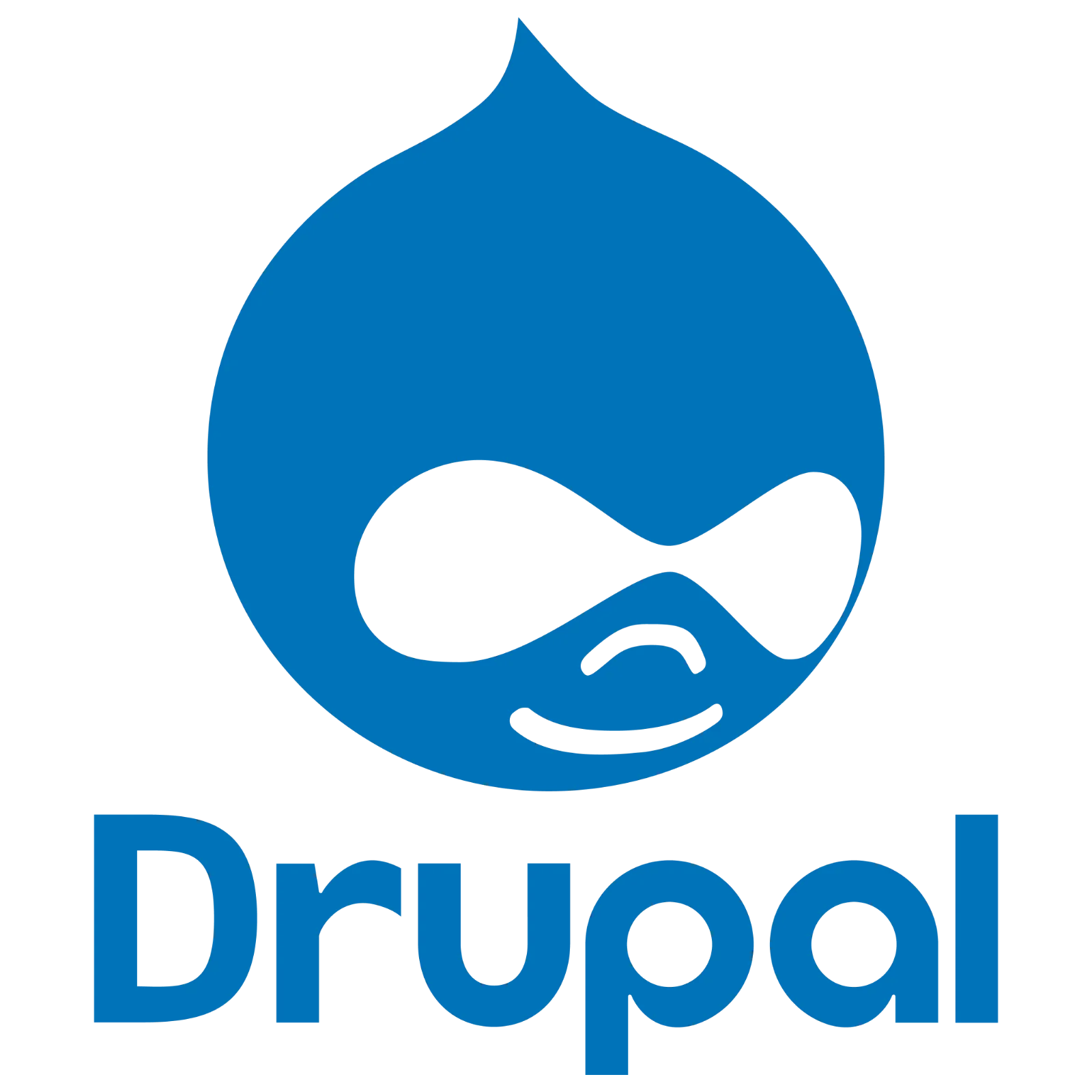 Blue Drupal Logo and Droplet Face Free PNG