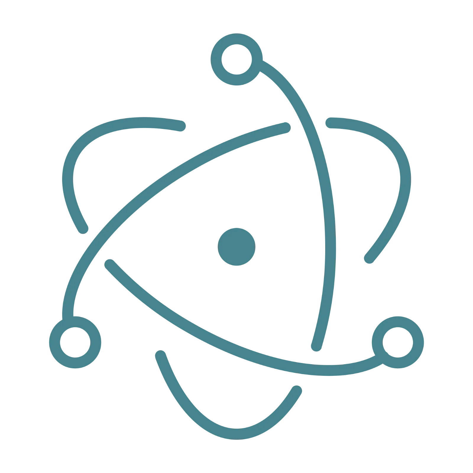 Teal Hand-Drawn Atom Symbol Free PNG