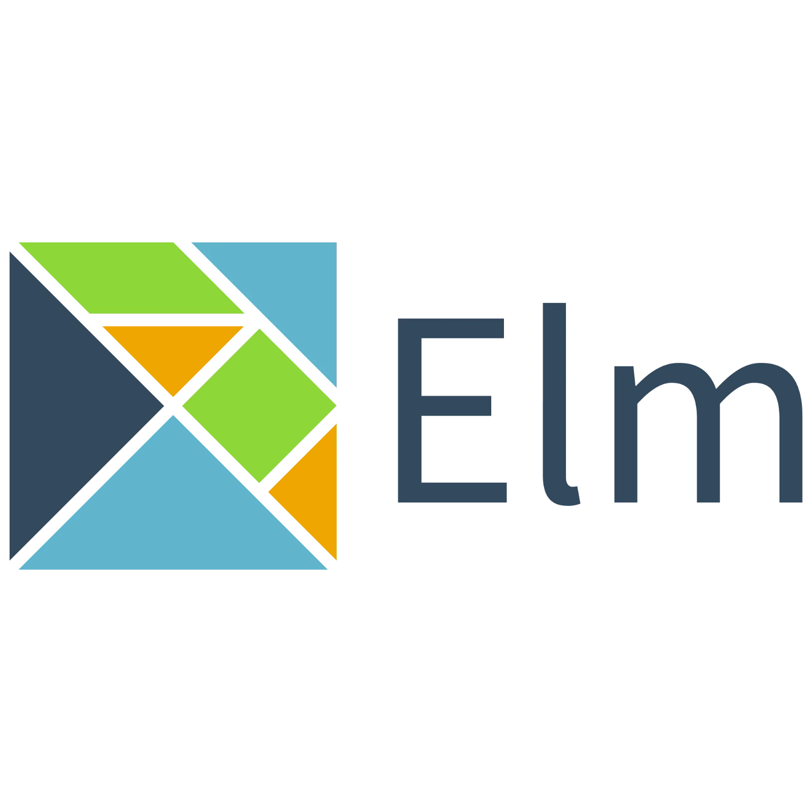 Elm Wordmark with Colorful Geometric Emblem Free PNG