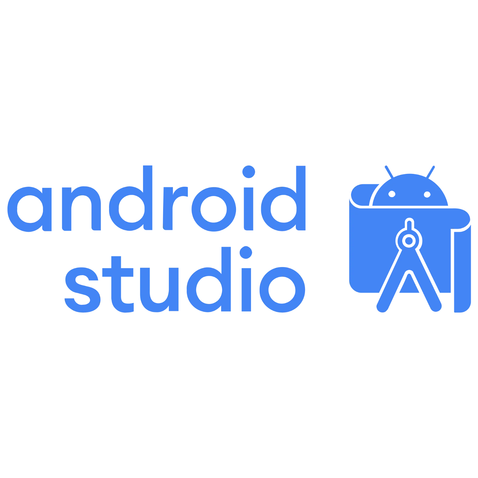 Android Studio Wordmark and Robot Compass Emblem | Free PNG