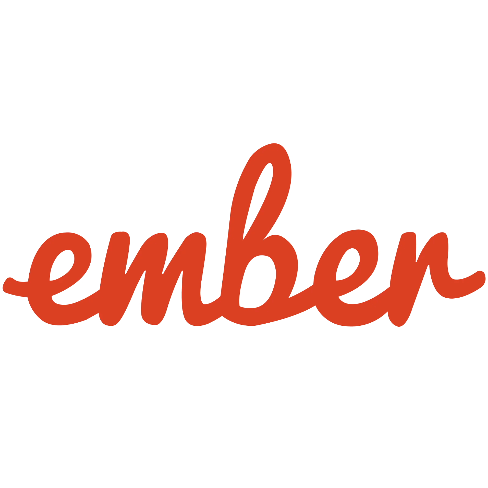 Free PNG of Orange Brush Script “Ember” Lettering