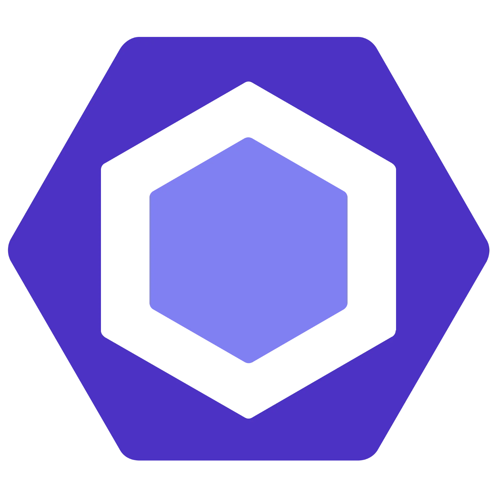 Layered Purple Hexagon Graphic Free PNG