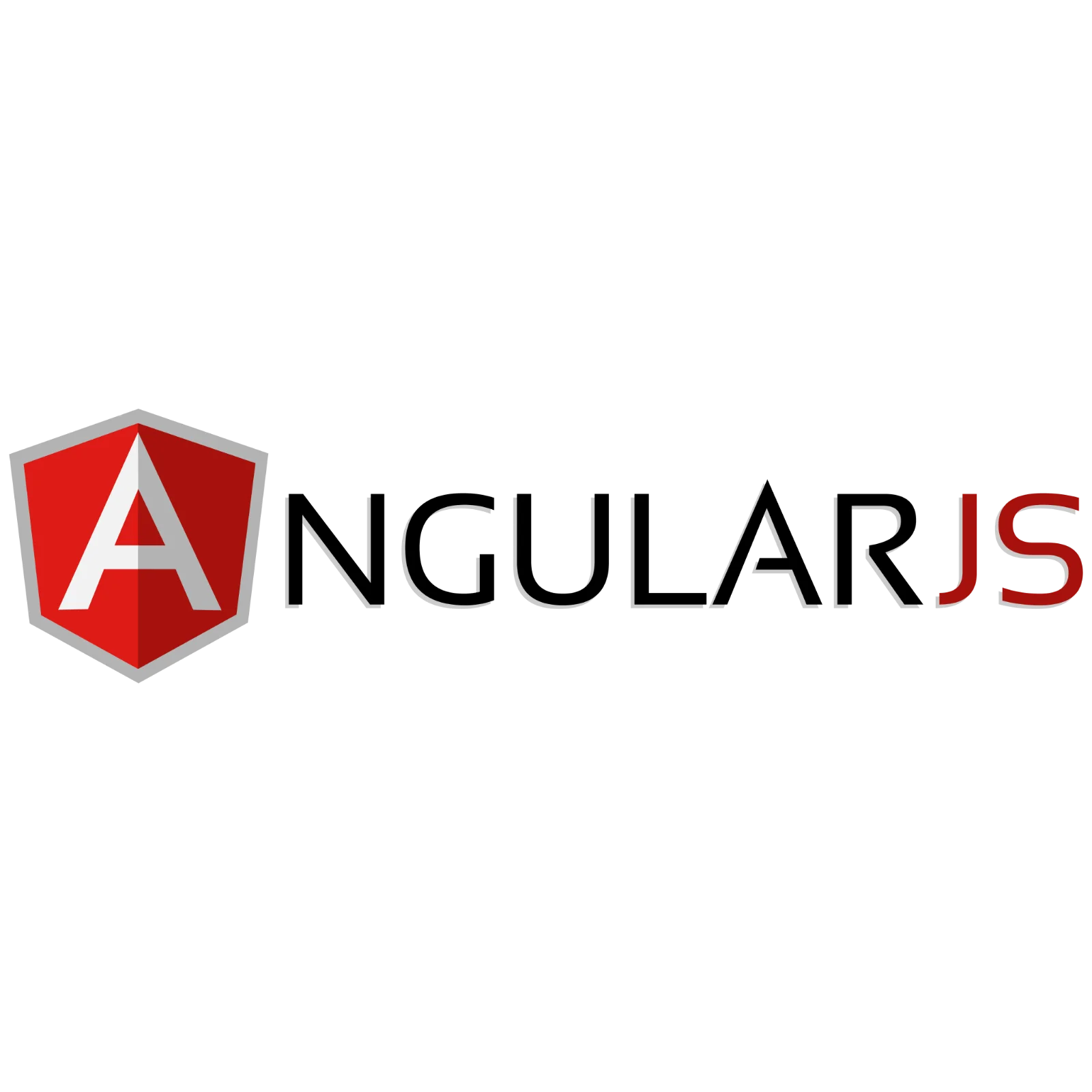 AngularJS Red Shield and Wordmark on Black Background Free PNG
