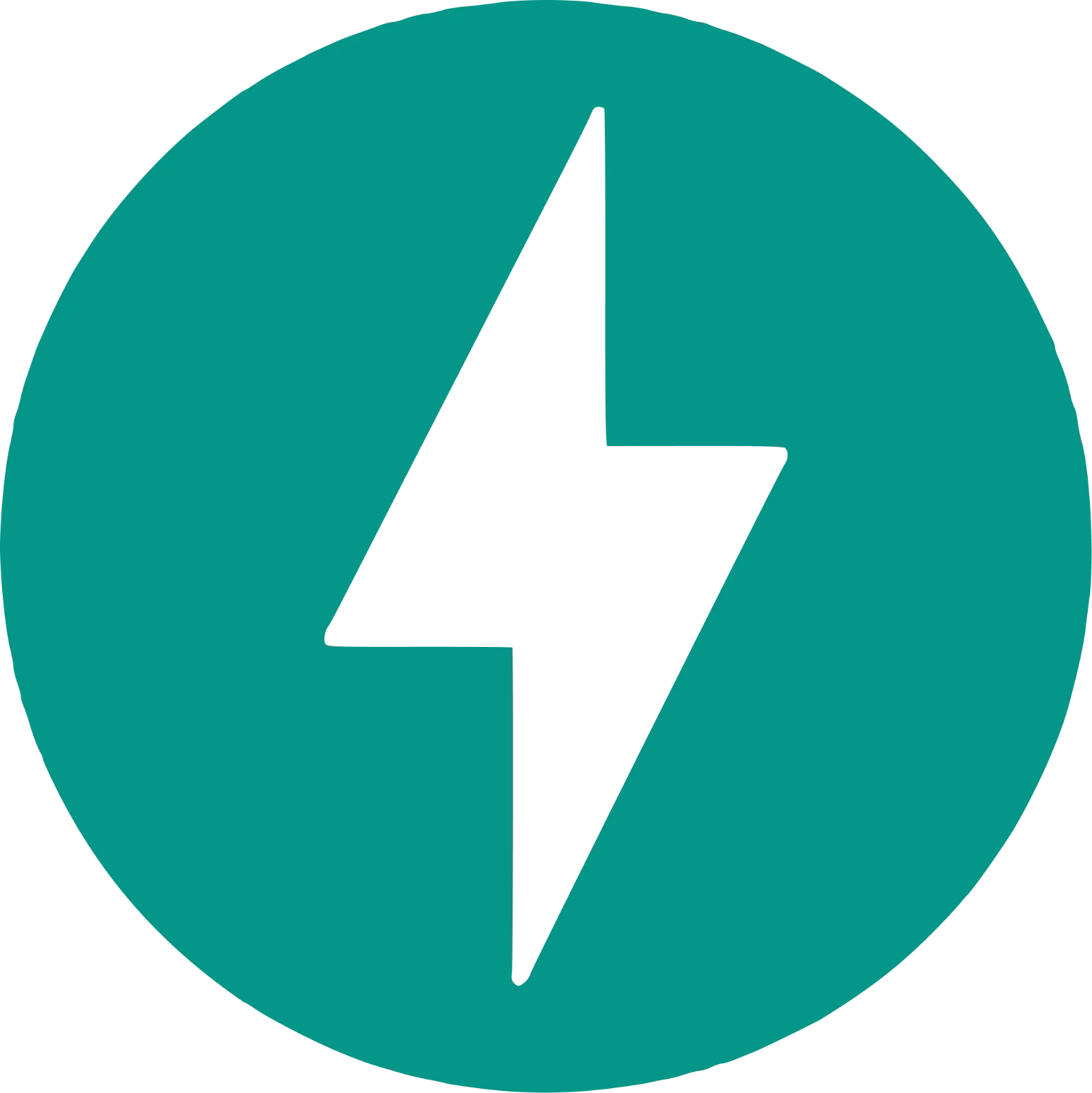 Teal Circle with Lightning Bolt Free PNG