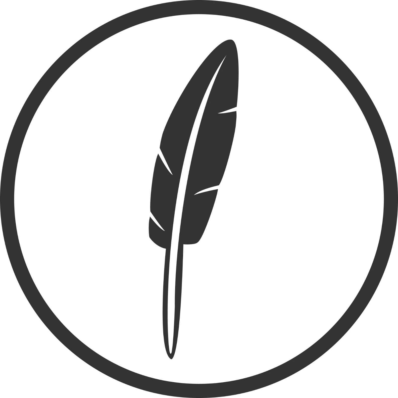 Minimal Feather in a Circle Free PNG