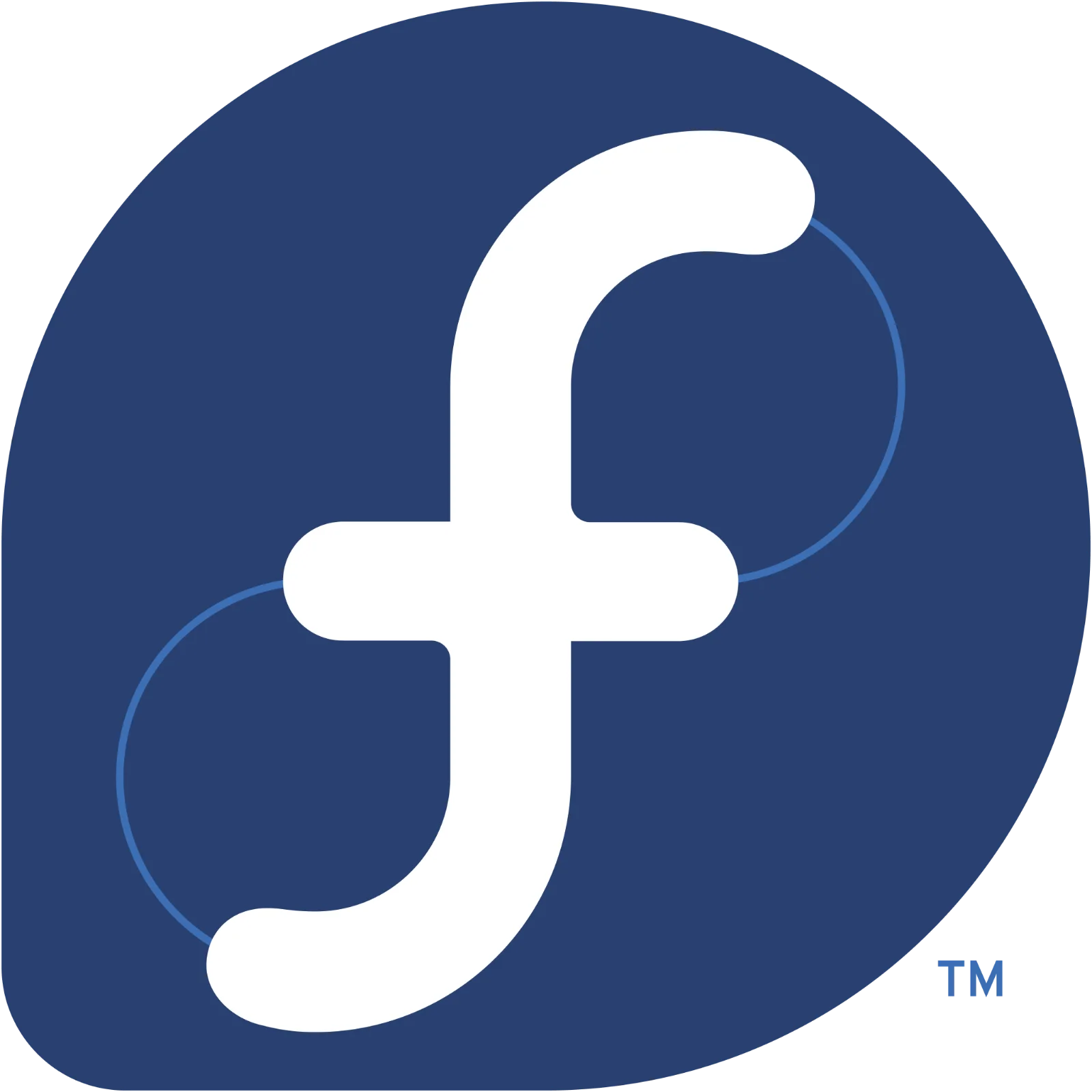 White Abstract F Symbol on a Navy Blue Circle Free PNG