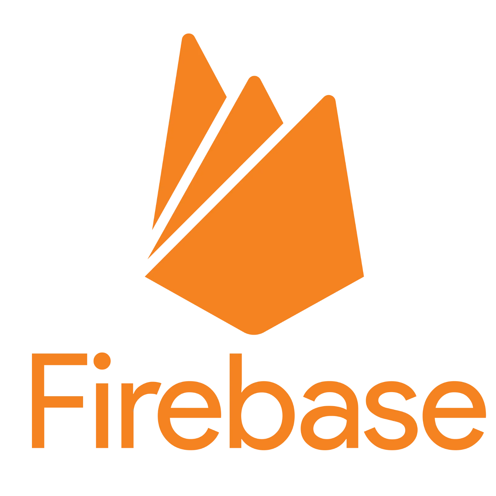 Orange Firebase Logo and Wordmark Free PNG