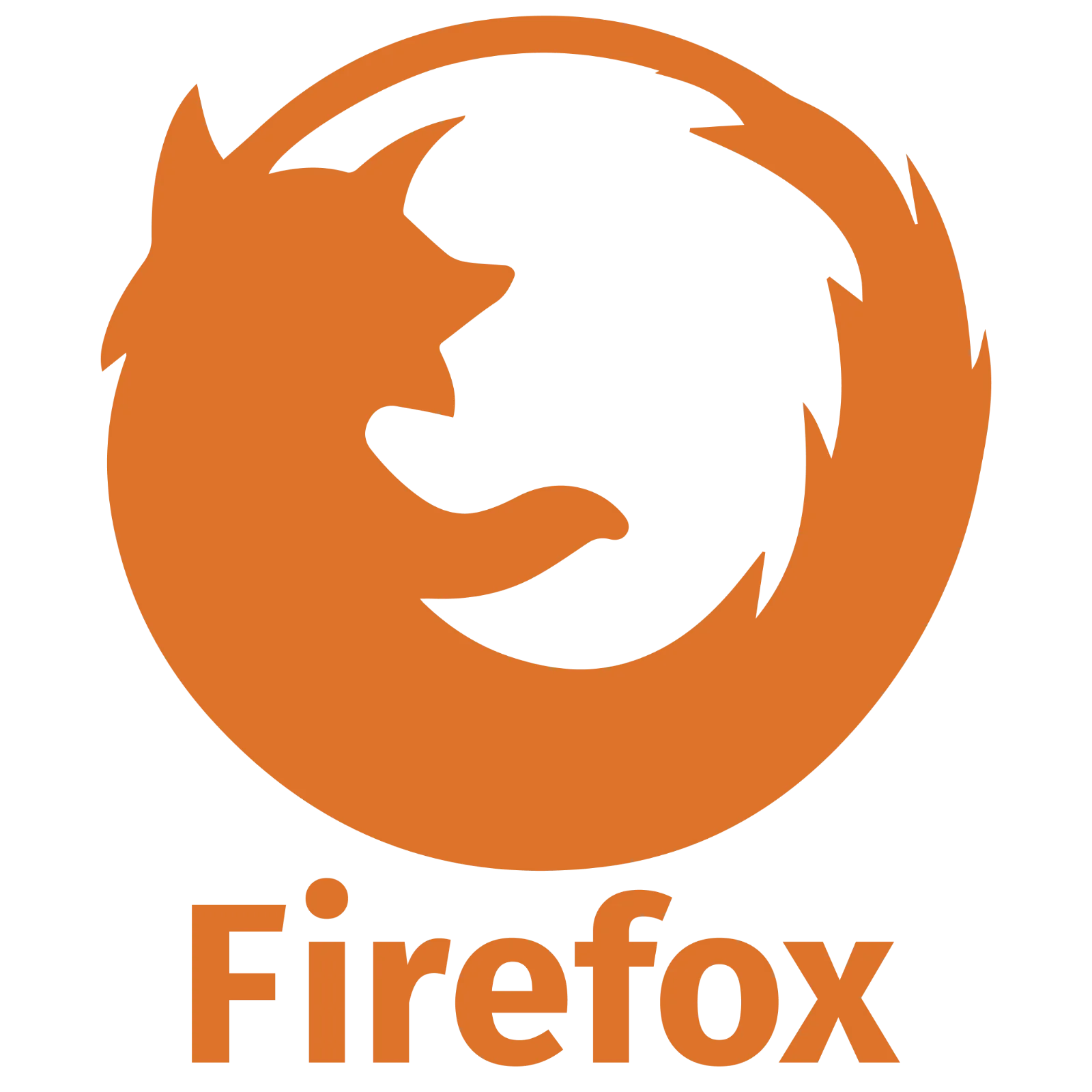 Orange Firefox Fox Logo and Wordmark on Black | Free PNG
