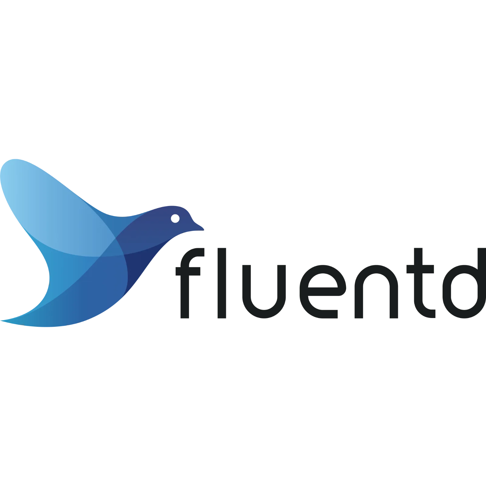 Geometric Blue Bird Logo with Wordmark | Free PNG