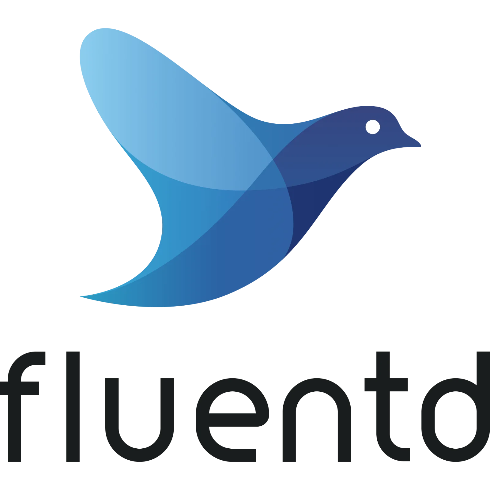 Blue Geometric Bird in Flight Logo Free PNG