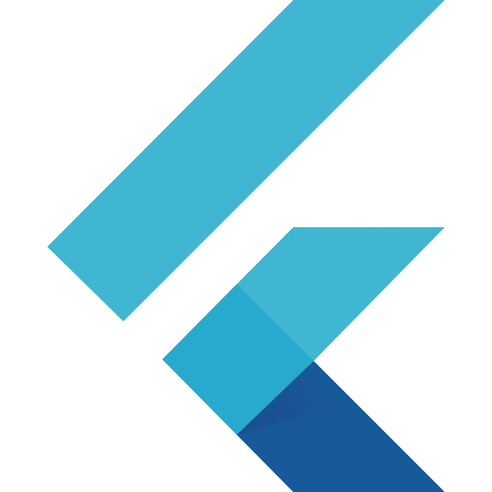 Flutter Logo with Cyan and Blue Angular Shapes Free PNG